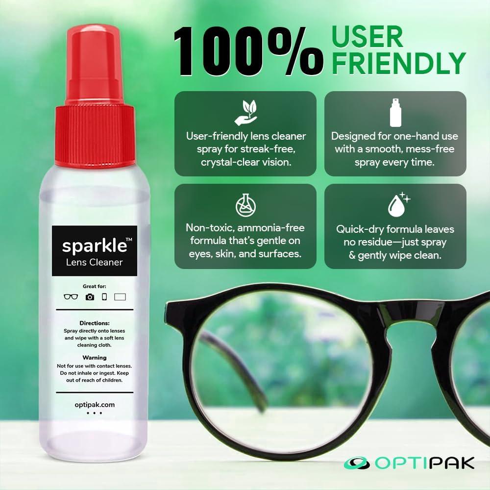 Kit de Limpieza de Gafas OPTIPAK - 2 Spray 60ml + 2 Paños