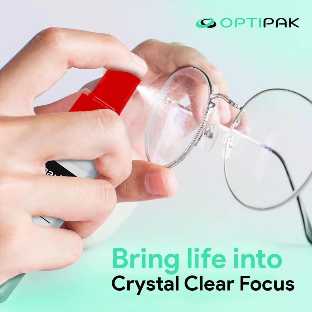 Kit de Limpieza de Gafas OPTIPAK - 2 Spray 60ml + 2 Paños