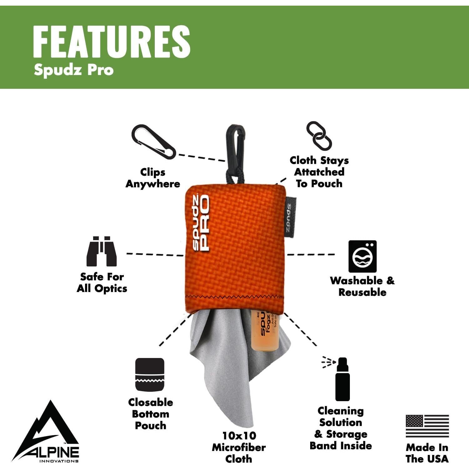 Paño de Microfibra SPUDZ Pro 25x25cm con Estuche Neopreno