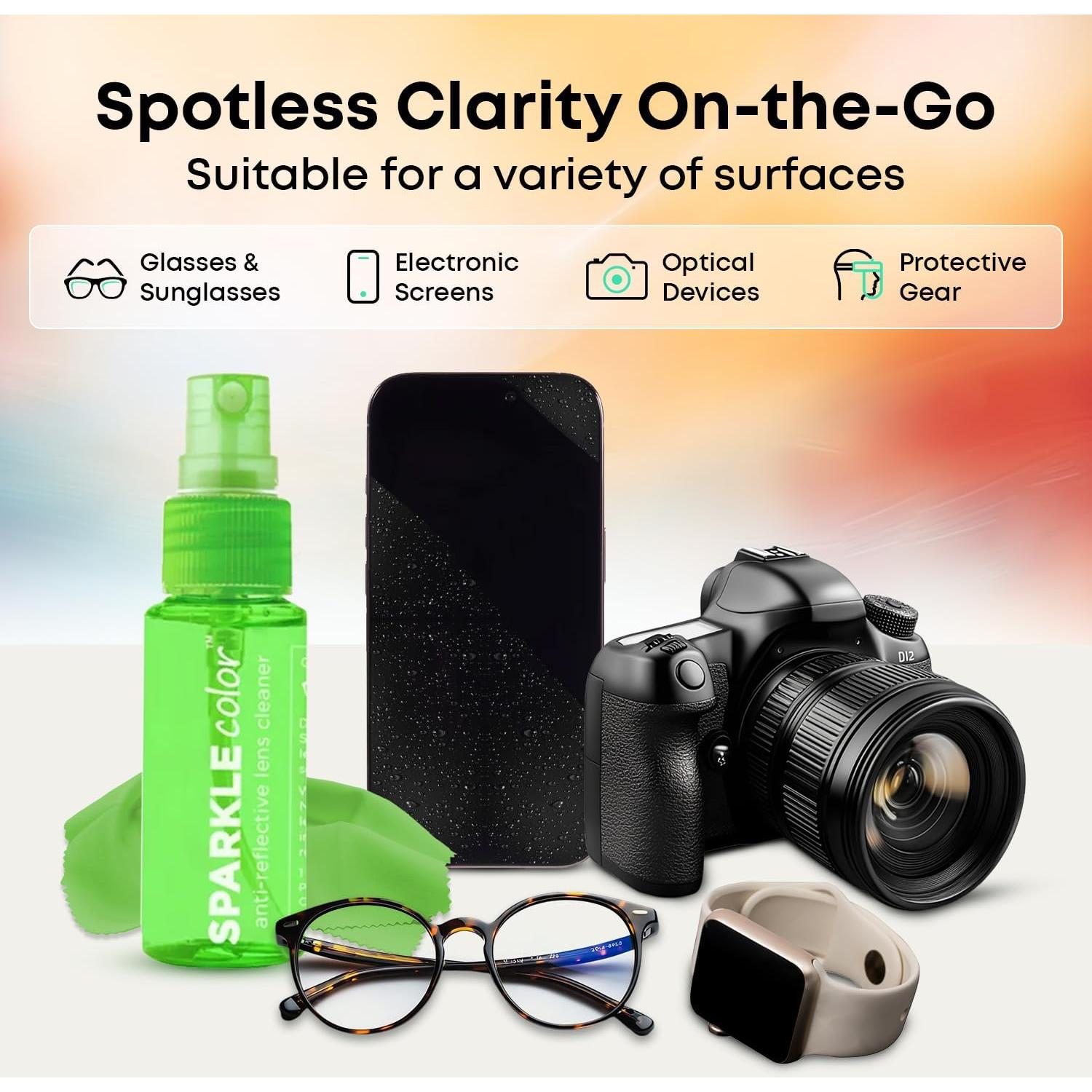 Kit de Limpieza de Gafas OPTIPAK - 2 Sprays 30ml + 2 Paños Microfibra