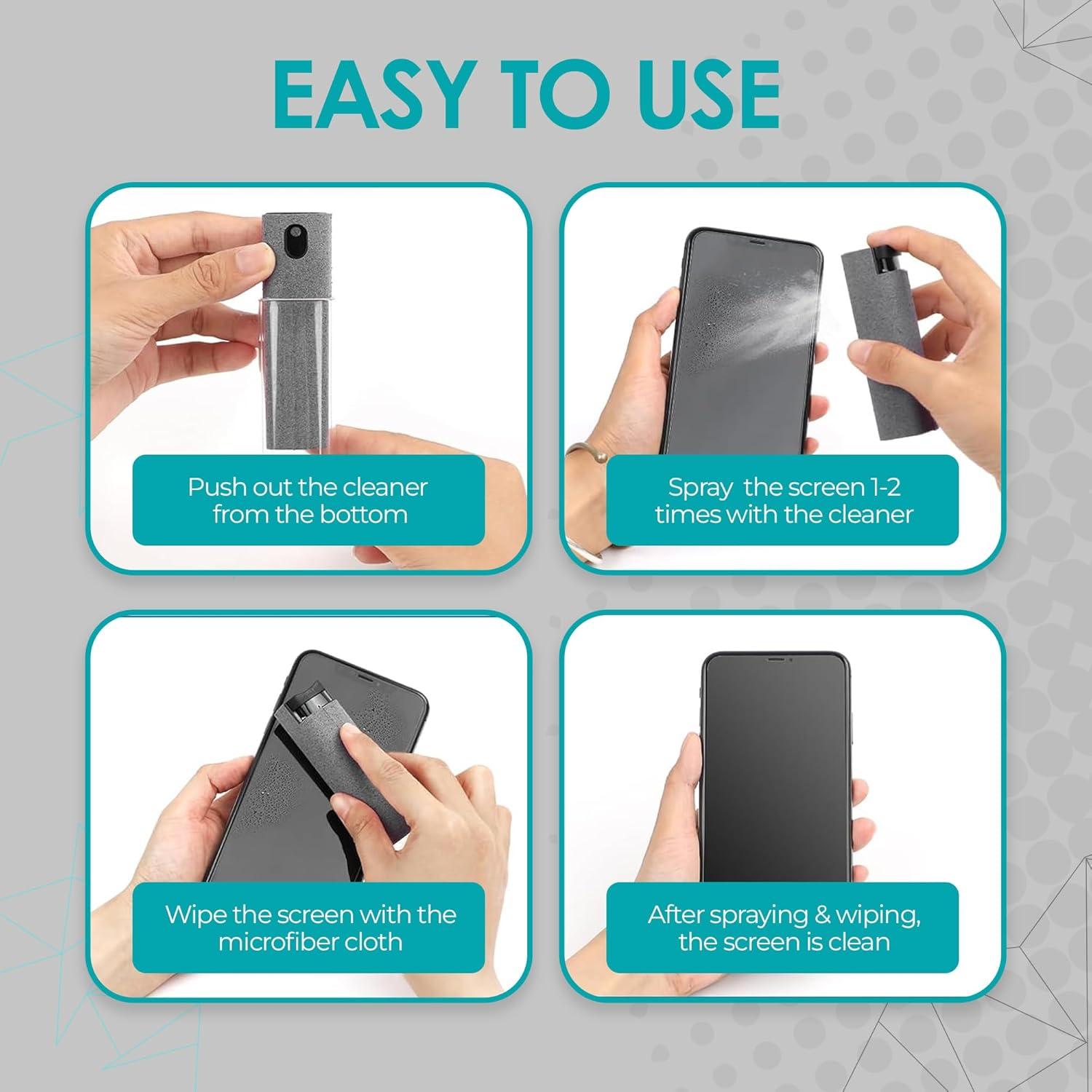 Kit Limpiador de Pantallas Finestic 3 en 1 con Paño Microfibra