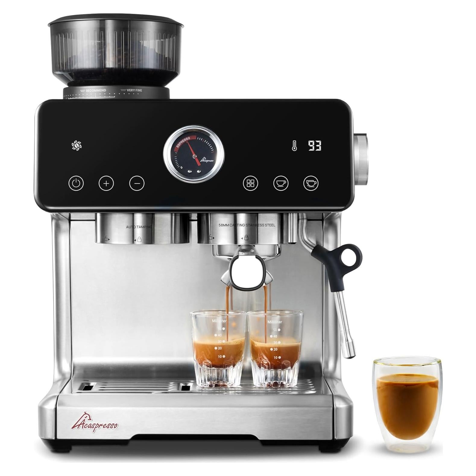 Máquina de Espresso Acaspresso AC-21SS con Molinillo y Espumador