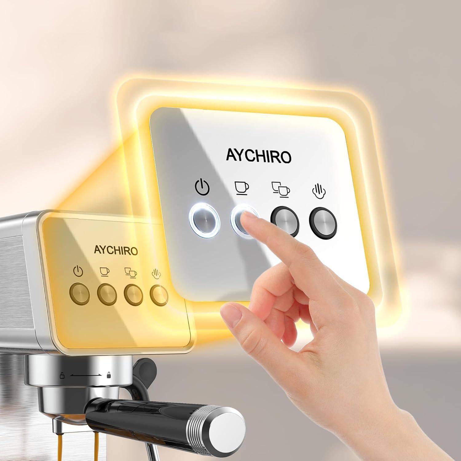 Cafetera de Espresso AYCHIRO US-GK-1502-A01 20 Bar Acero Inoxidable