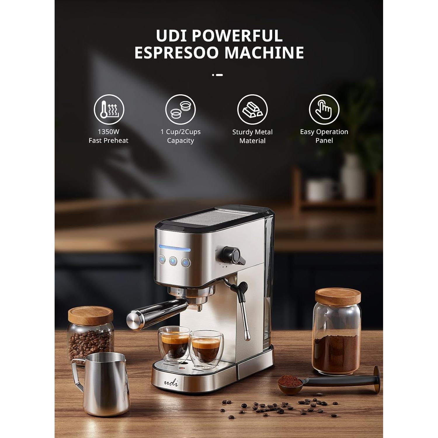 Máquina de Espresso UDI CM5060US 20 Bar Acero Inoxidable