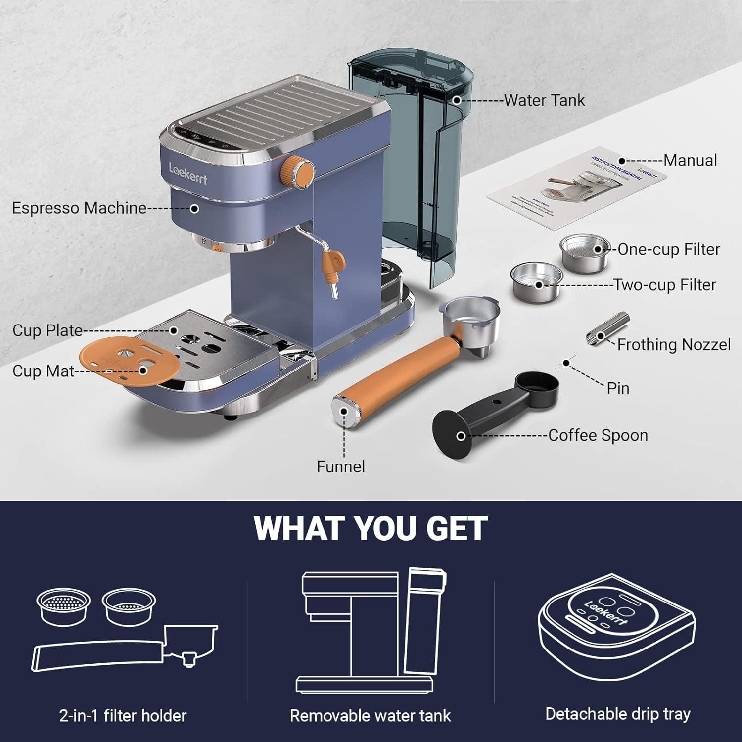 Máquina de Espresso 20 Bar Simple Deluxe CMEP01 con Vaporizador