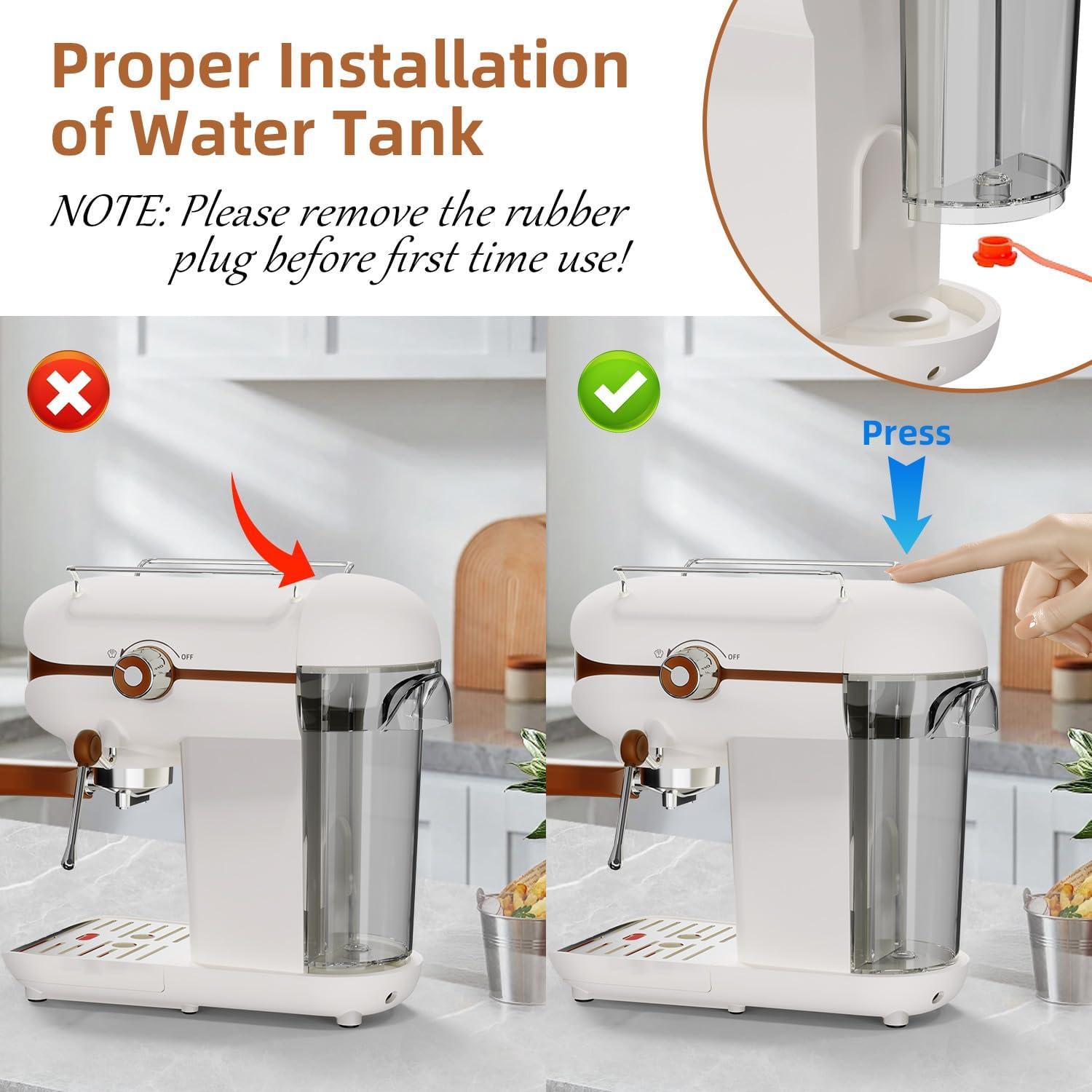 Máquina de Café Espresso Nesskoko 20 Bar Semi-Automática Blanca