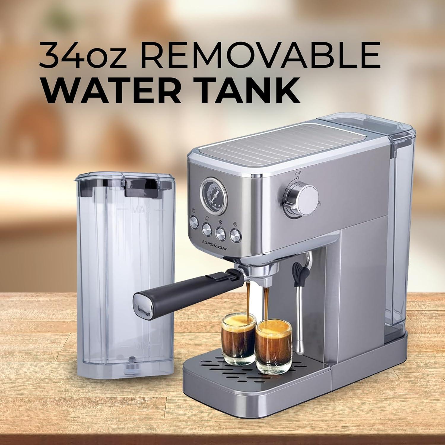 Máquina de Café Epsilon 20 Bar con Espumador de Leche 1.2L