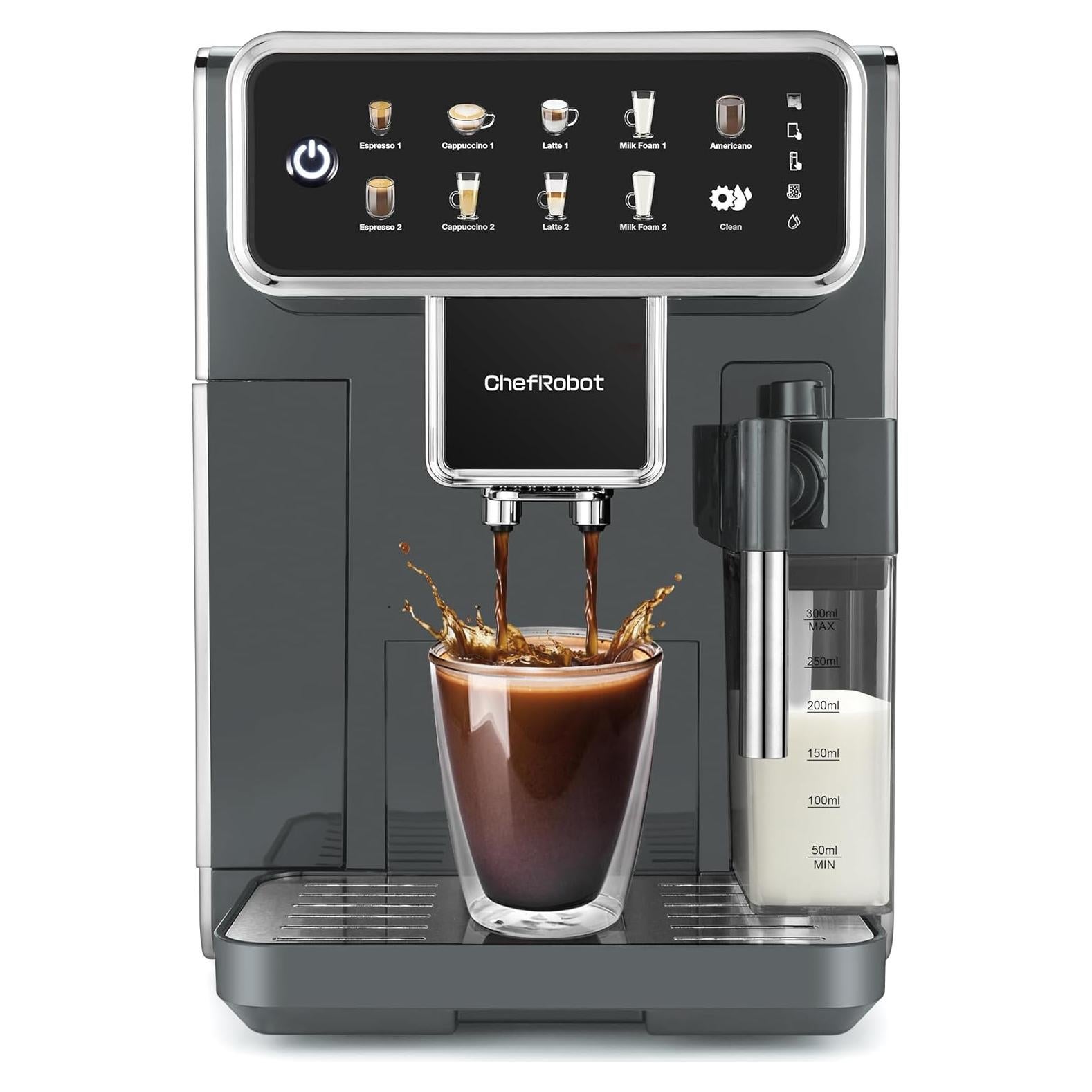 Cafetera Automática Chef Robot Espresso 12 Tazas con Molinillo