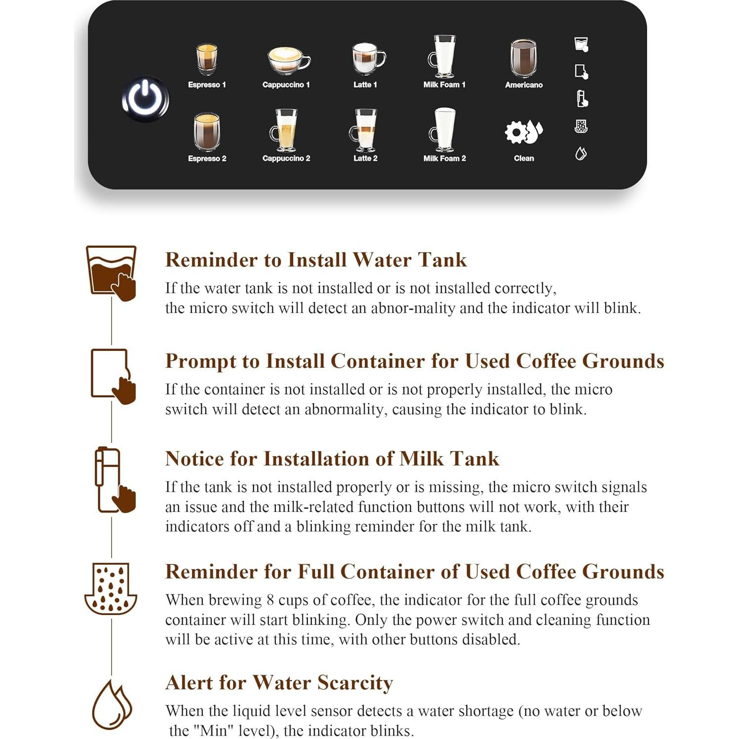 Cafetera Automática Chef Robot Espresso 12 Tazas con Molinillo