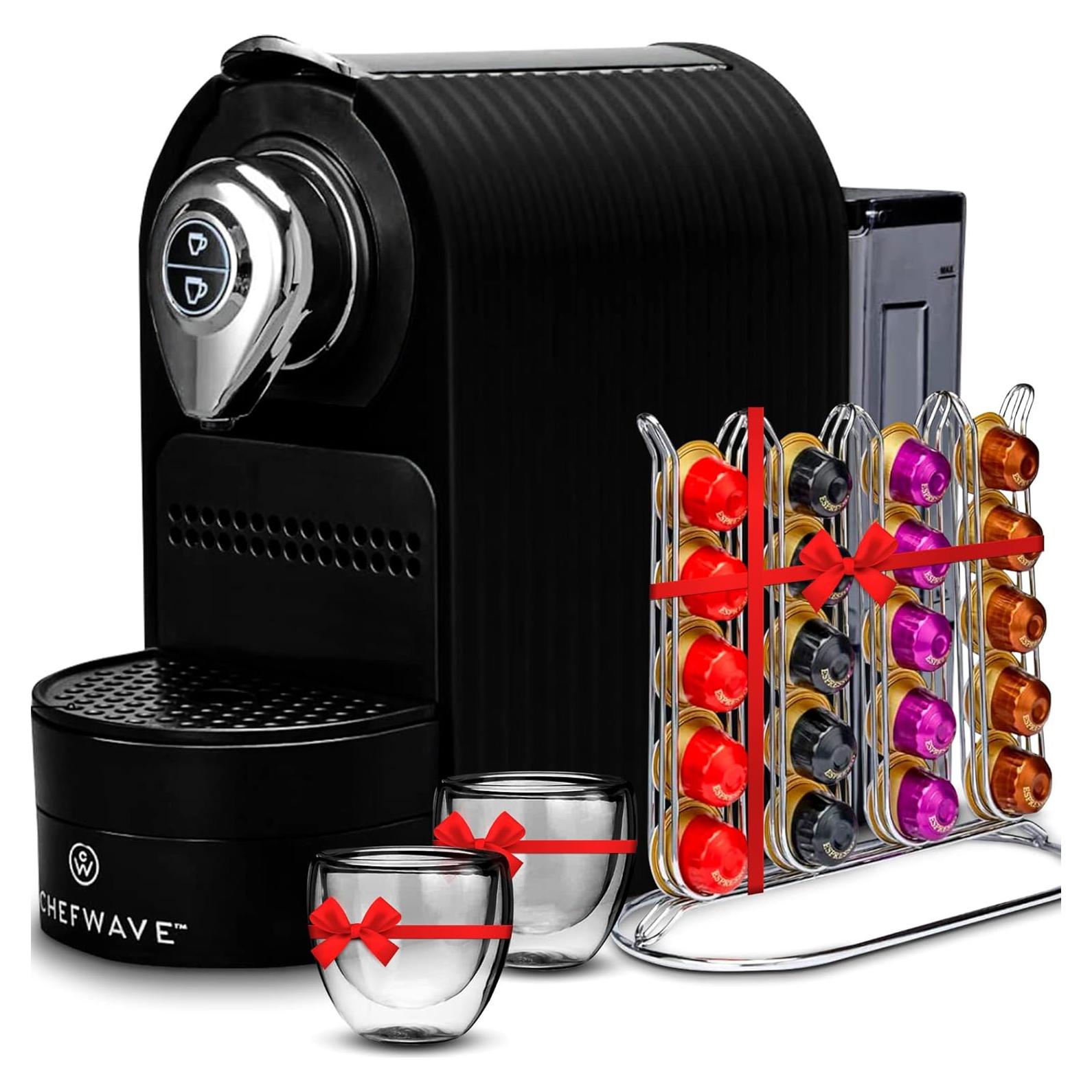 Máquina de Espresso ChefWave NCM01B Automática 20 Bar Negra