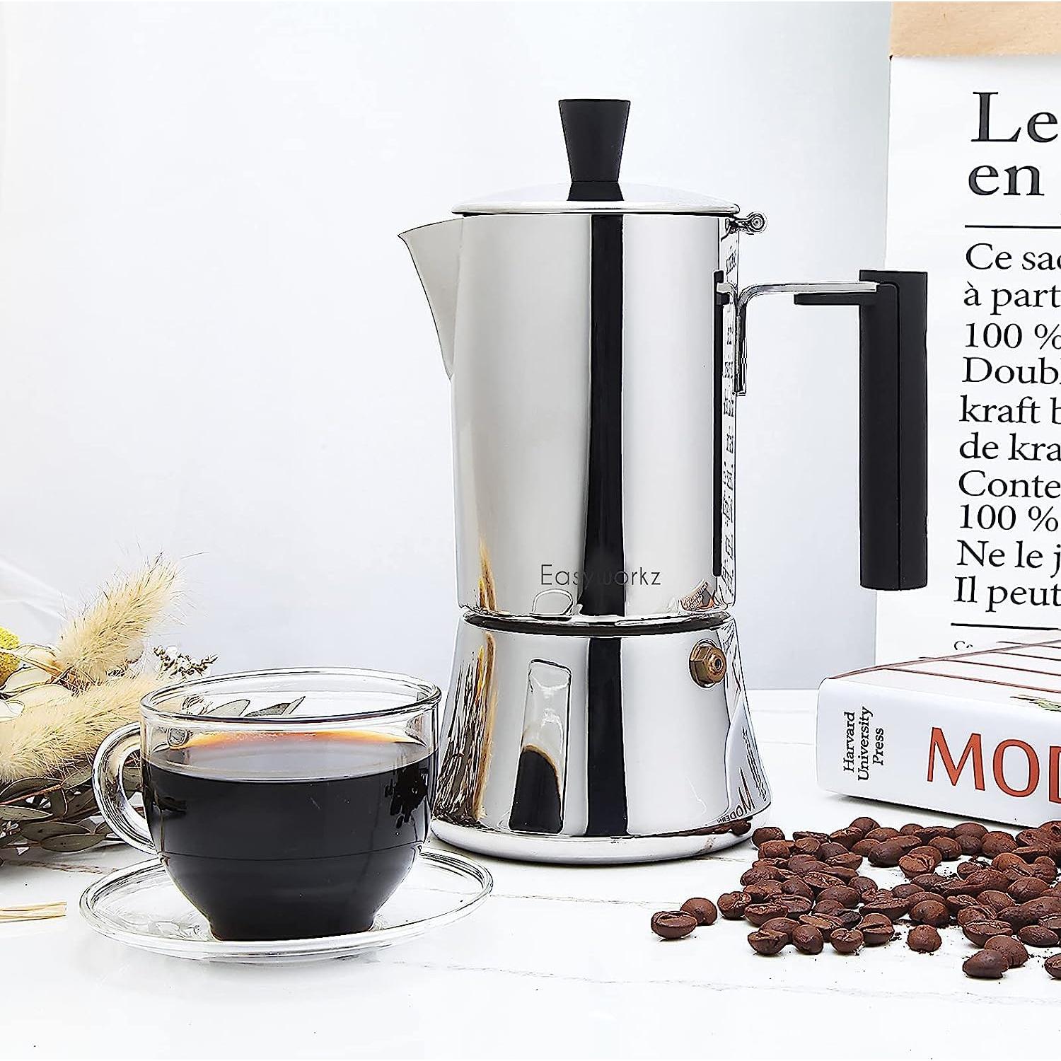 Cafetera Espresso Moka Pot Easyworkz 6 Tazas 300ml Acero Inoxidable