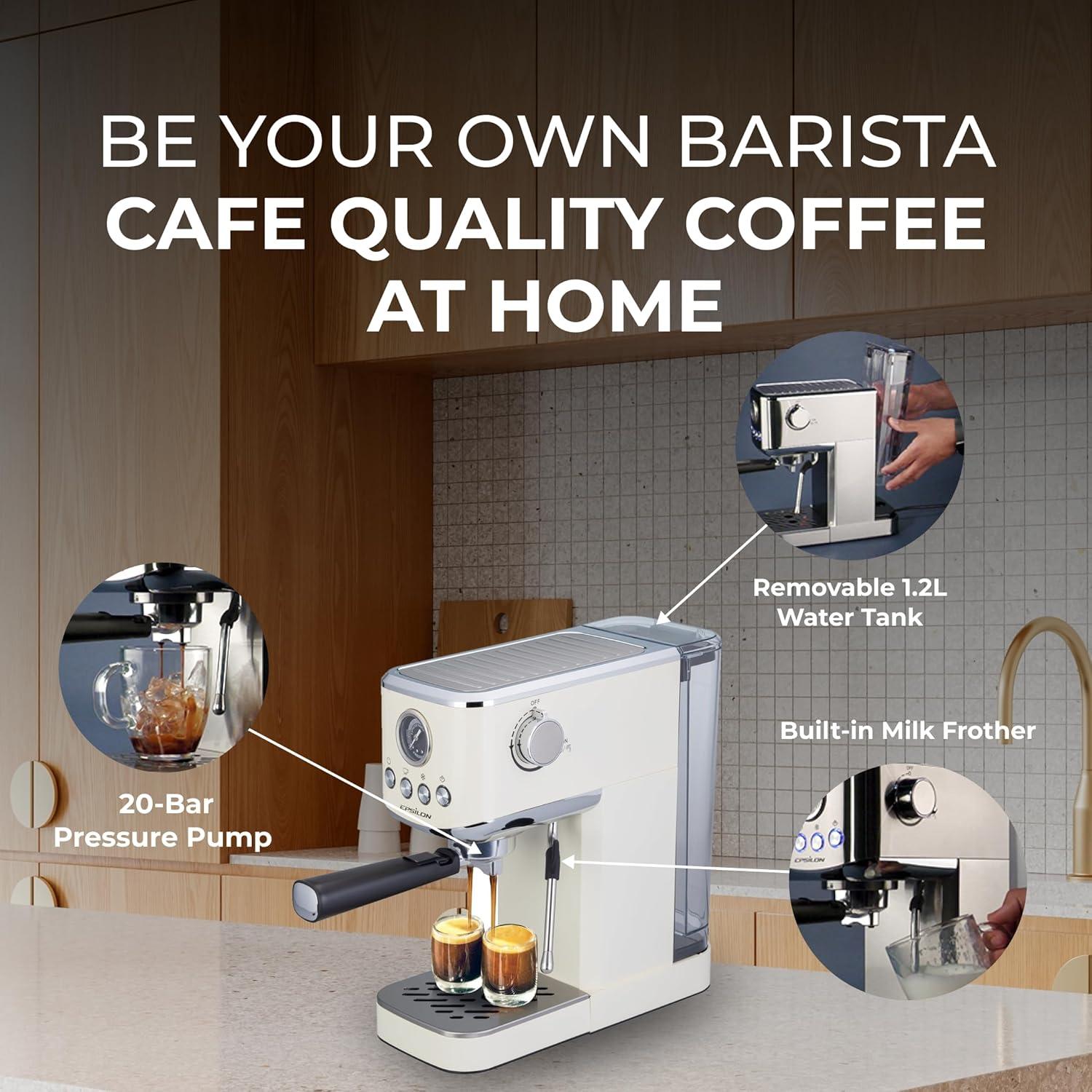 Máquina de Café Epsilon 20 Bar con Espumador y Cold Brew