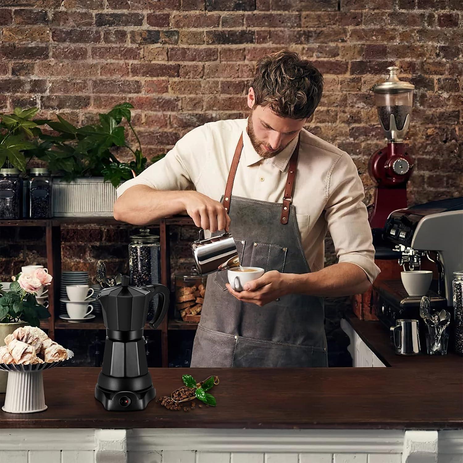 Cafetera Eléctrica Moka SHANGSKY 6 Tazas 300 ml Aluminio