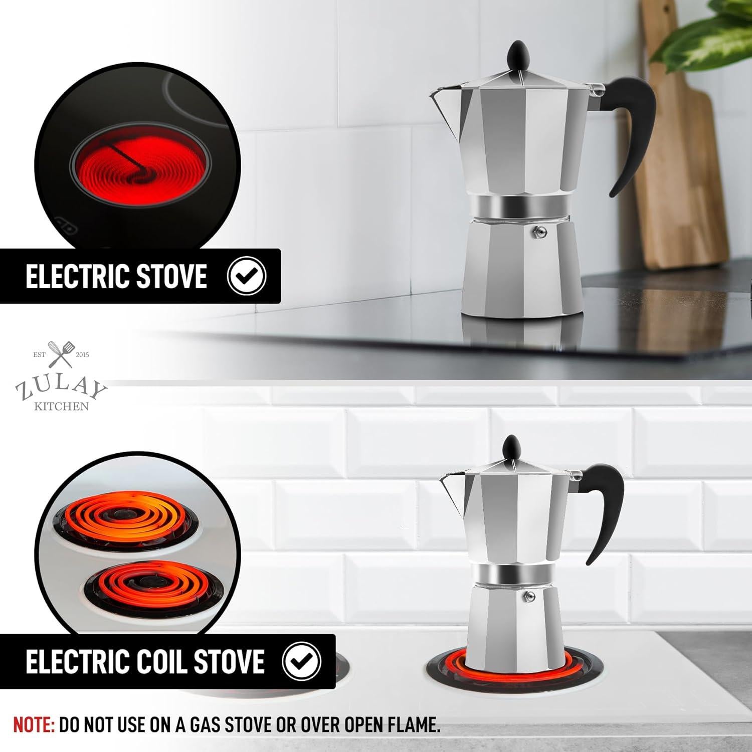 Cafetera Espresso de Estufa Zulay Kitchen 3 Tazas Aluminio