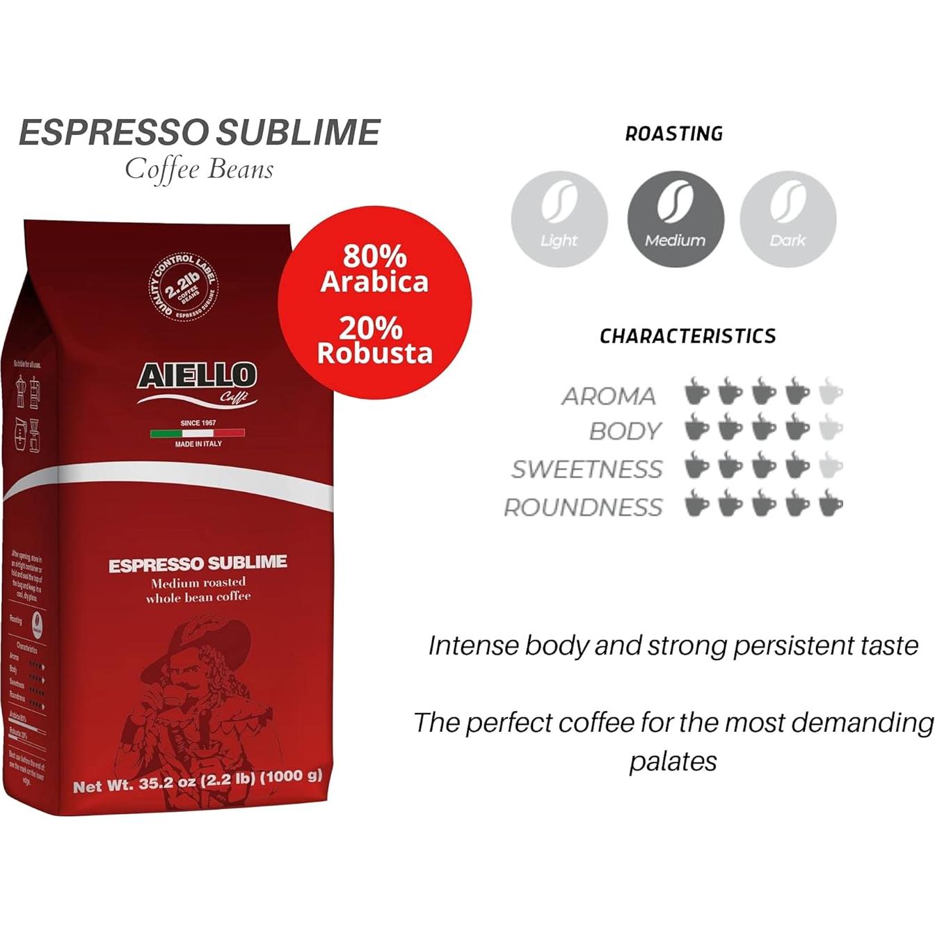 Café Espresso Italiano Aiello 1.0 KG Granos Tostados