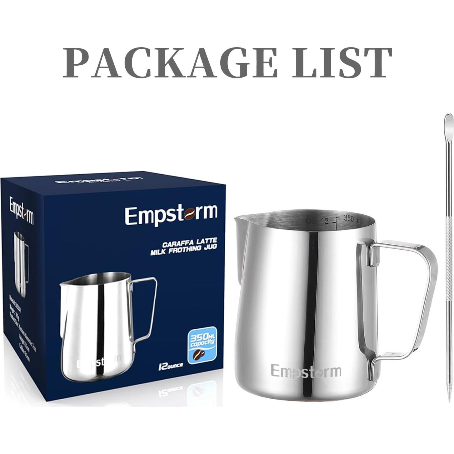 Máquina de Espresso 20 Bar Empstorm con Varita Vapor y Jarra 350ml