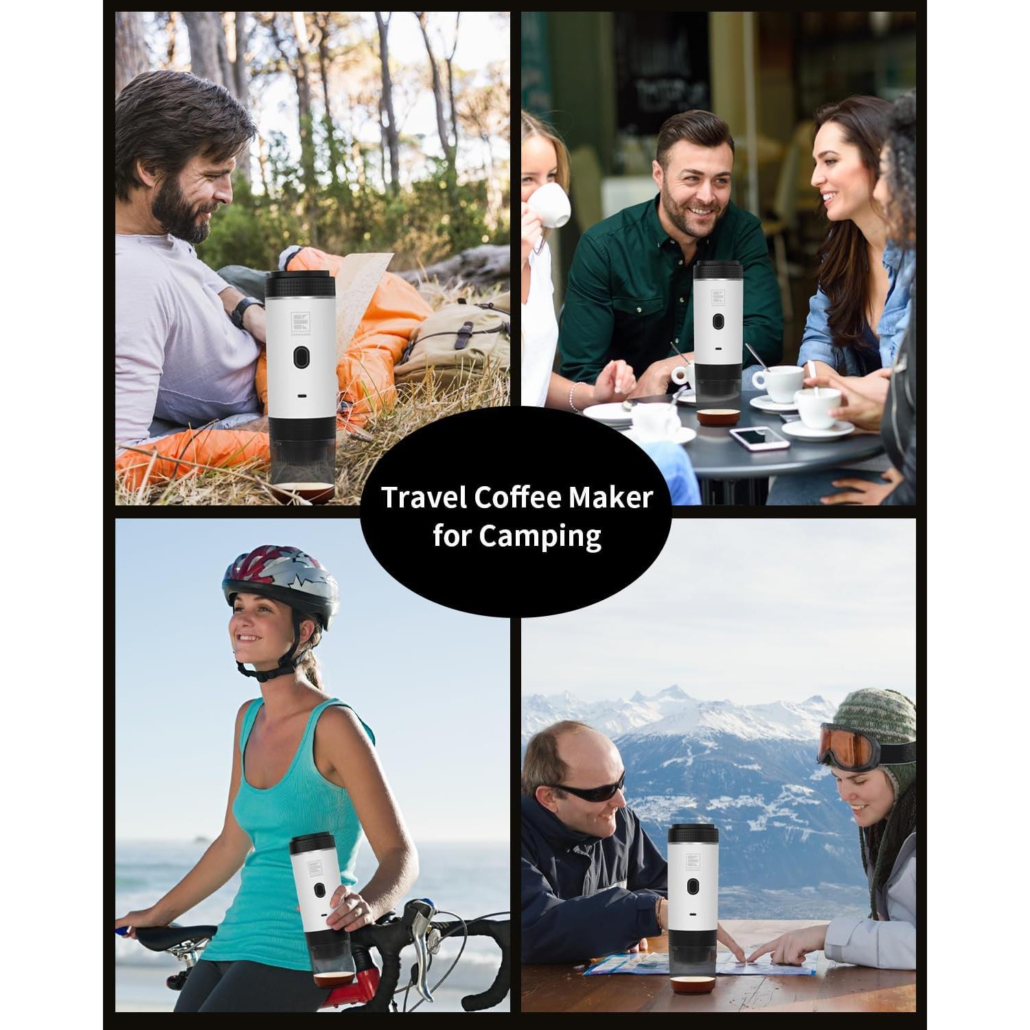 Cafetera de Espresso Portátil EVERANGE Blanca 20 Bar 7500mAh