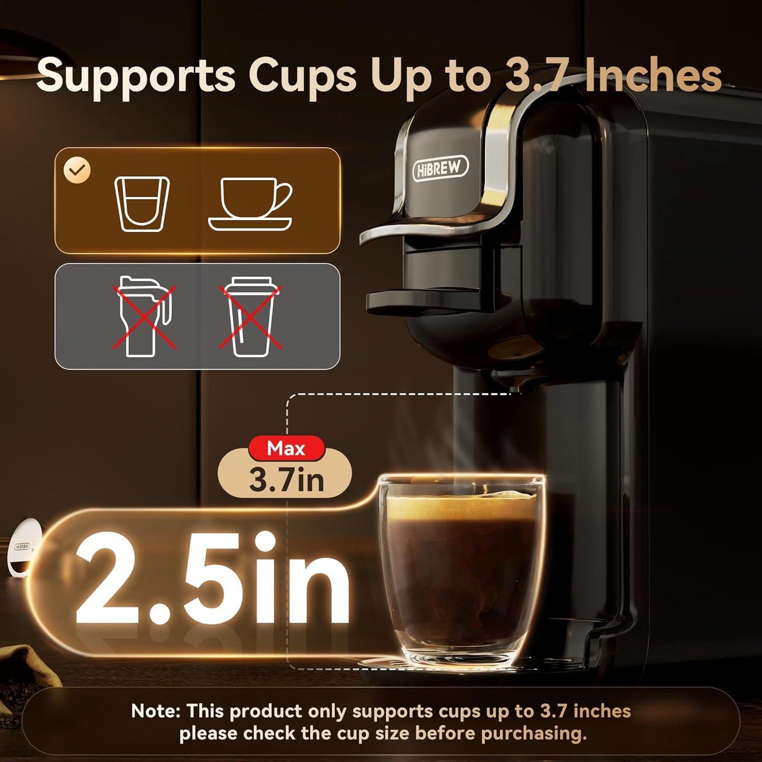 Cafetera de Cápsulas HiBREW H2B 5-en-1 Espresso 19 Bar