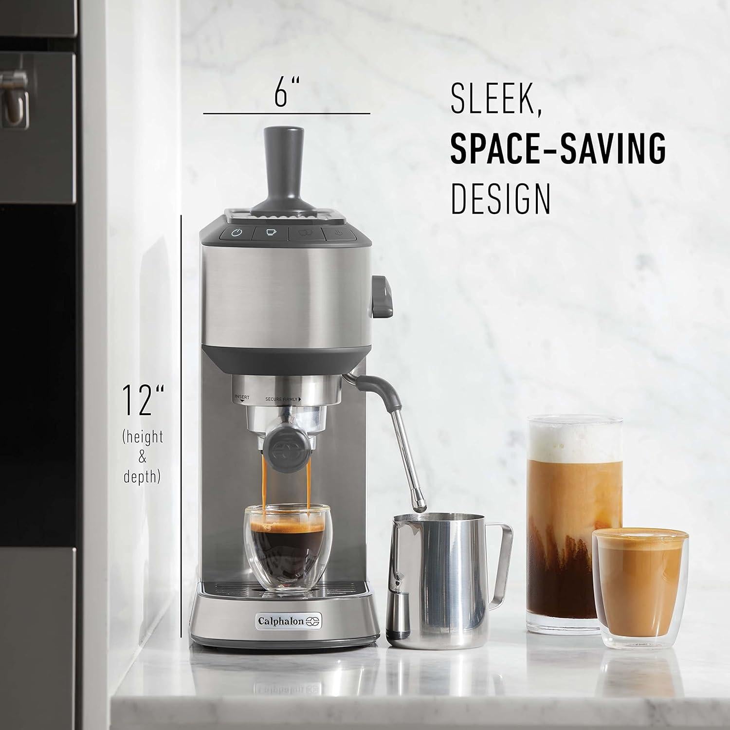 Máquina de Espresso Calphalon Acero Inoxidable con Espumador