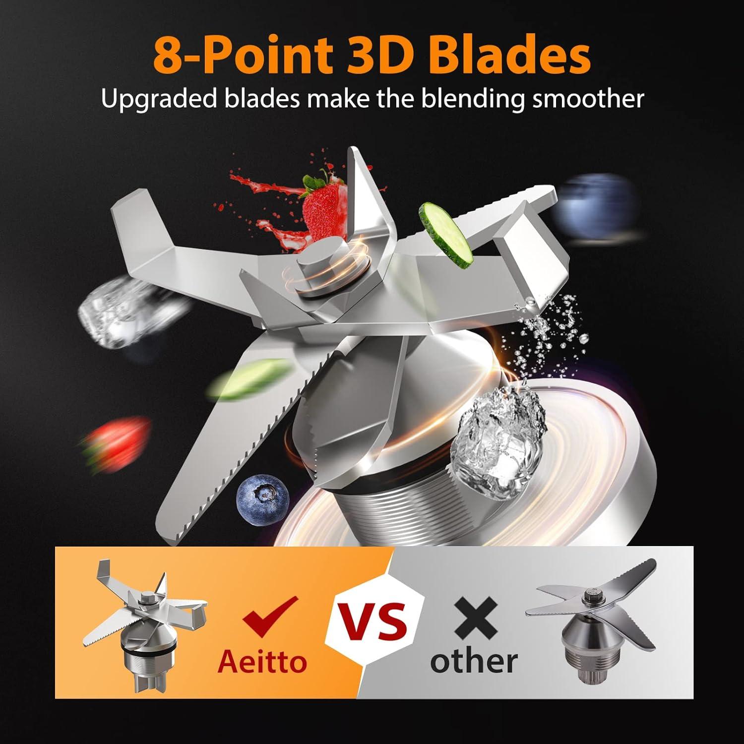 Licuadora Aeitto 1500W 2L Plata - Tritura Hielo y Smoothies