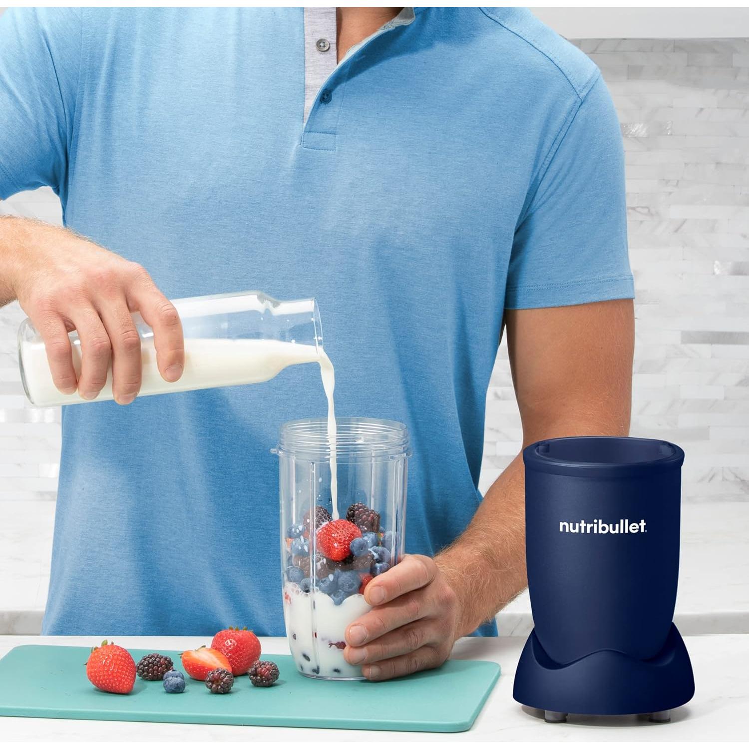 Licuadora Personal NutriBullet Pro 900W Azul Marino 13 Piezas
