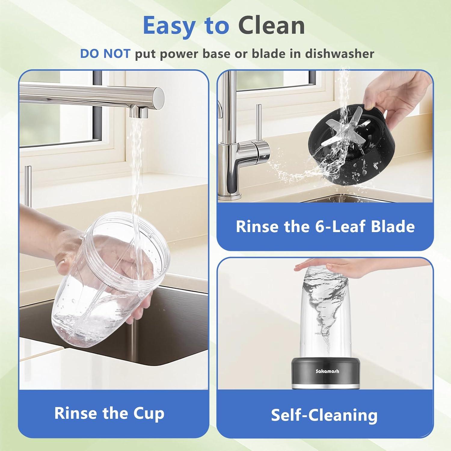 Batidora Personal SAKAMOSH 1200W con 2 Tazas 1000ml