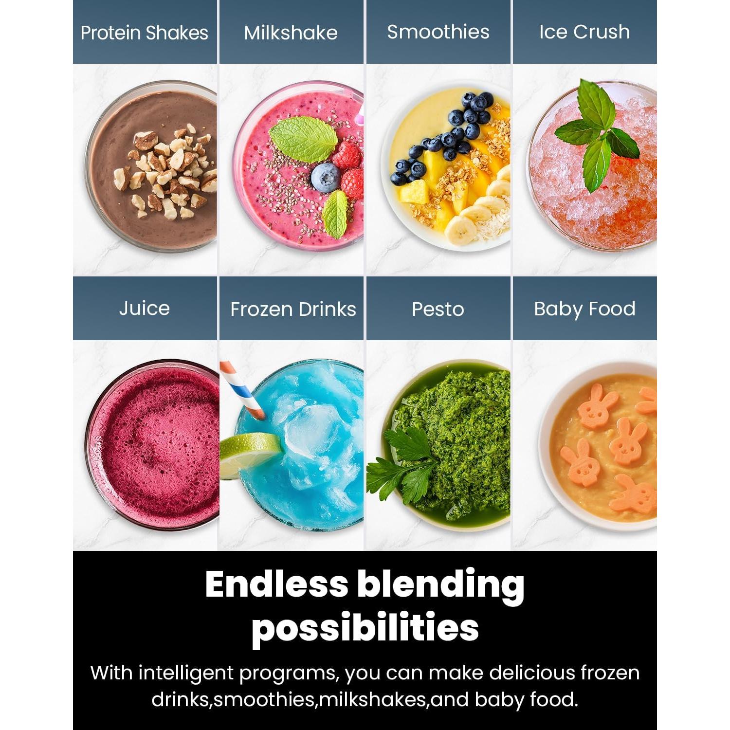 Licuadora Personal GDOR 900W con 2 Tazas de 24Oz Sin BPA