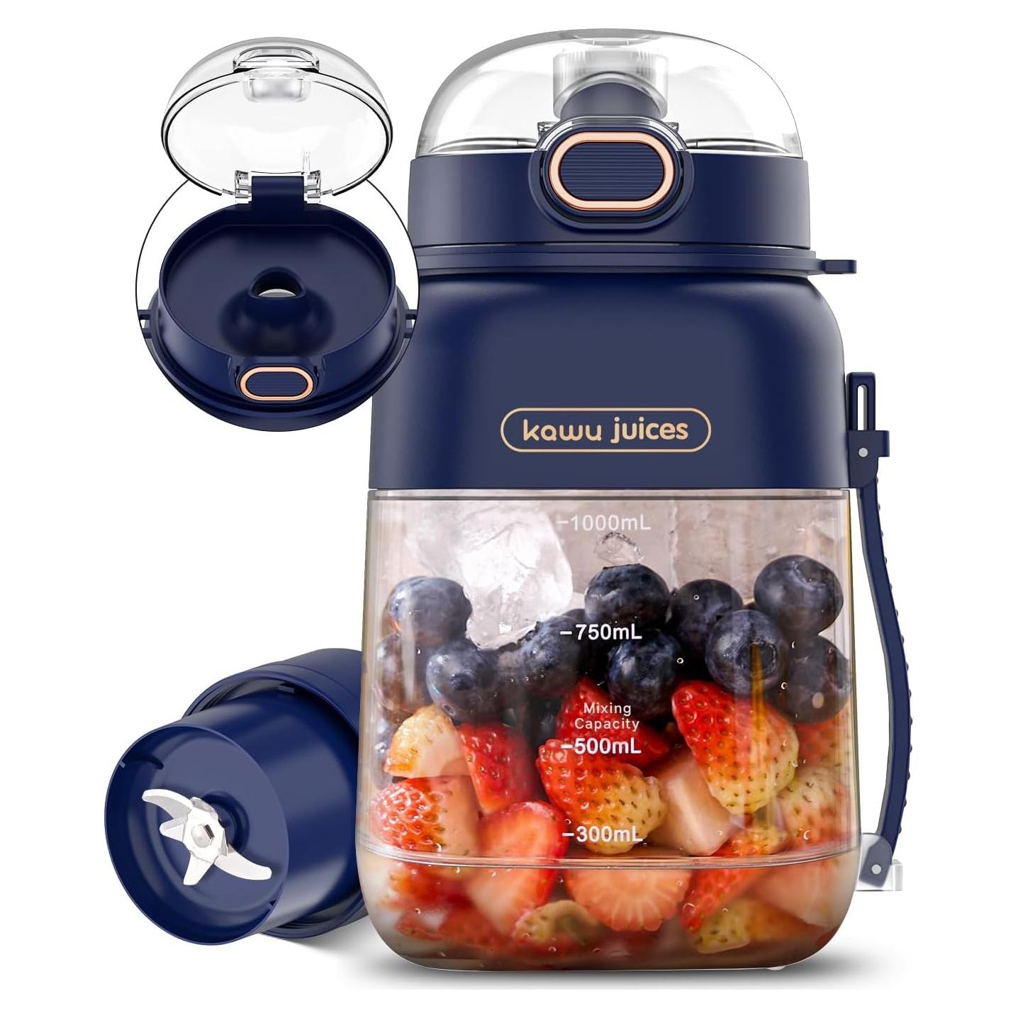 Licuadora Portátil Kawu 1.3L Recargable USB-C Sin BPA