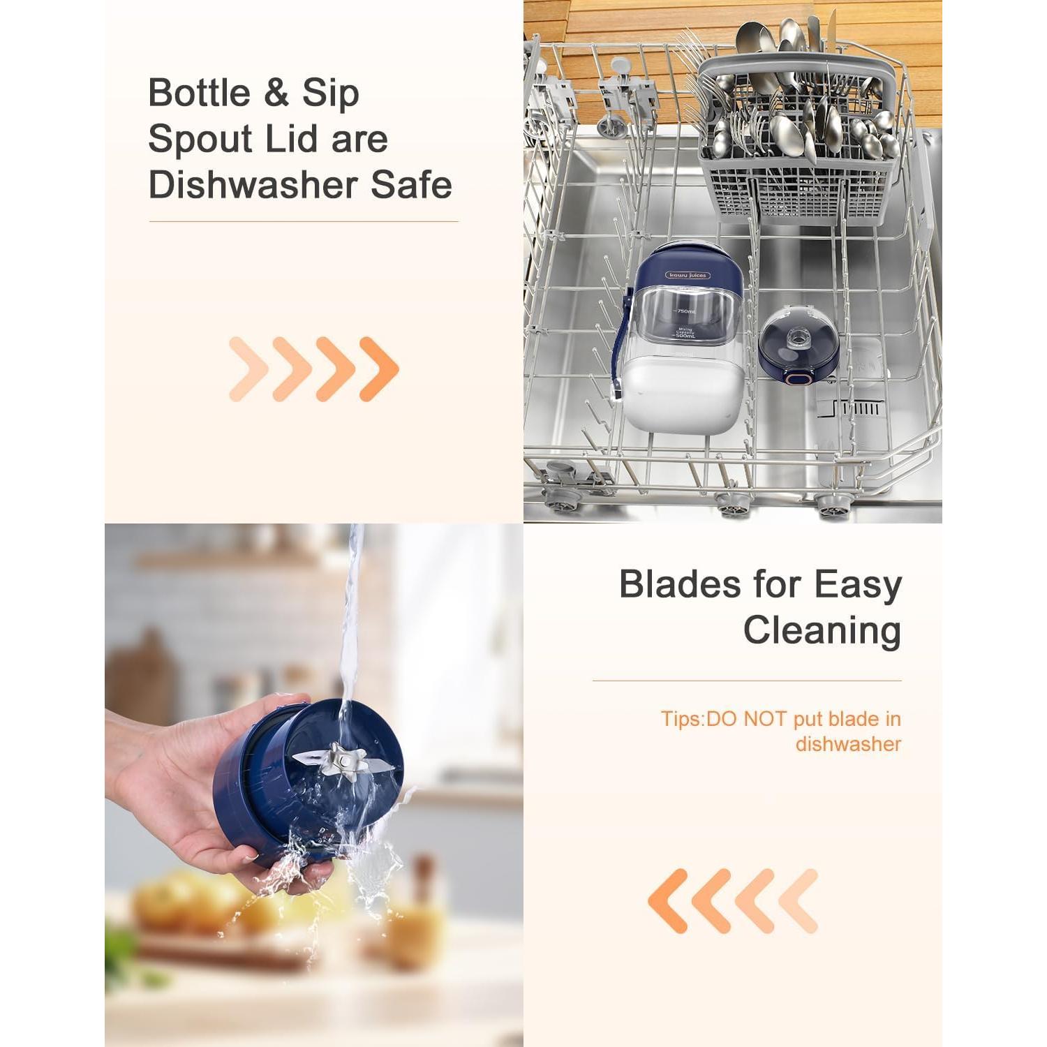 Licuadora Portátil Kawu 1.3L Recargable USB-C Sin BPA