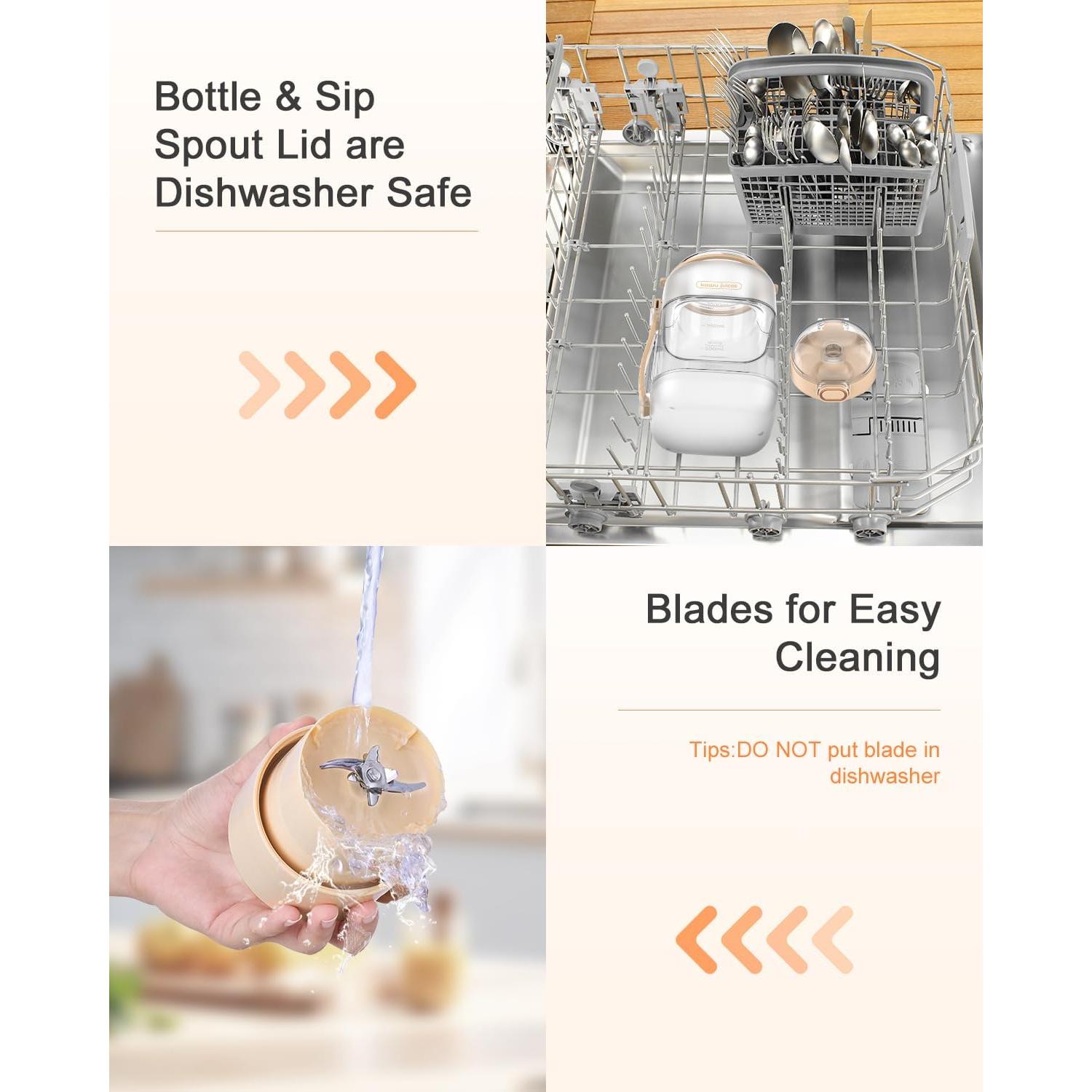 Licuadora Portátil Kawu 500ml Recargable USB-C Blanca