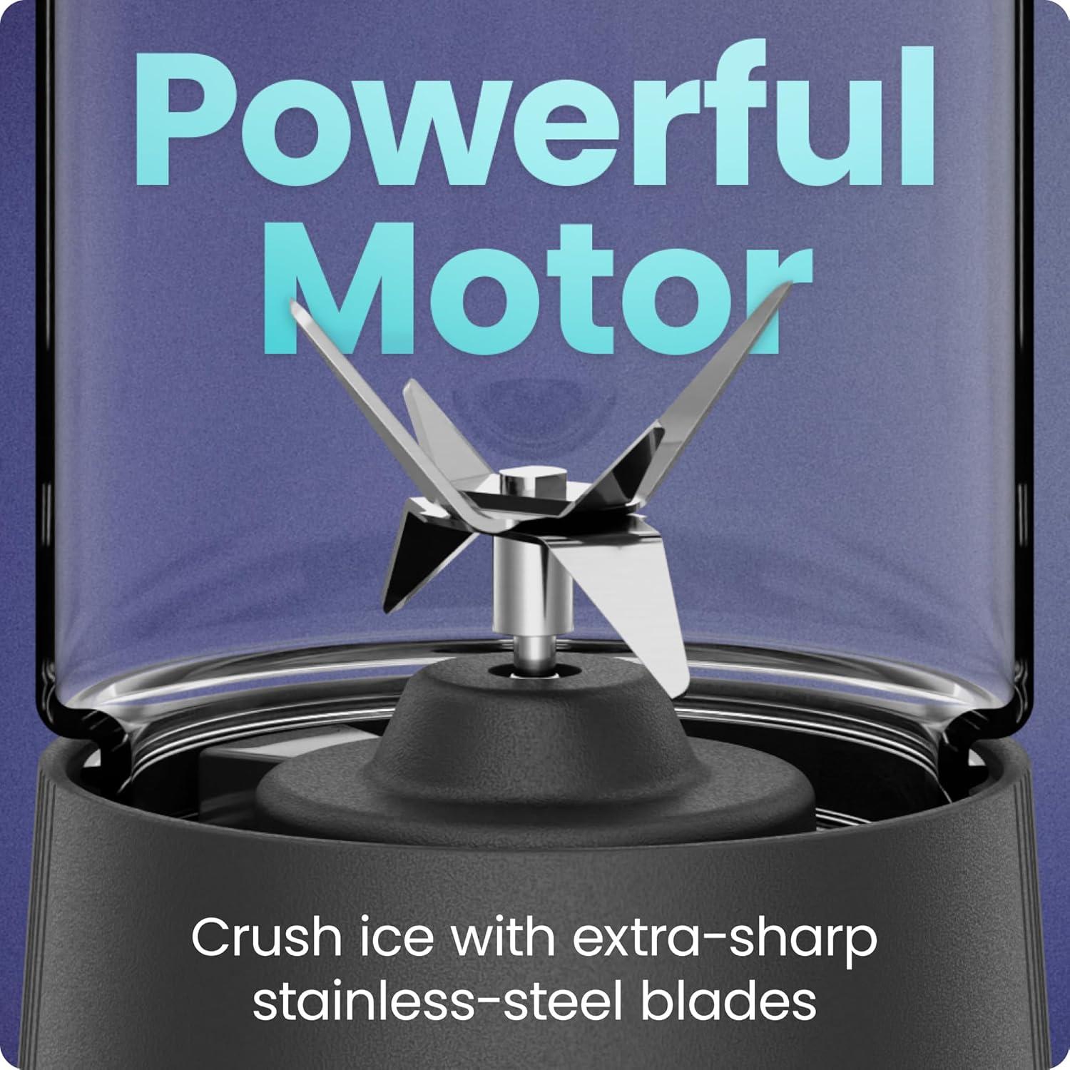 Licuadora Portátil Chefman RJ28-R 16 oz Recargable USB-C - Negro