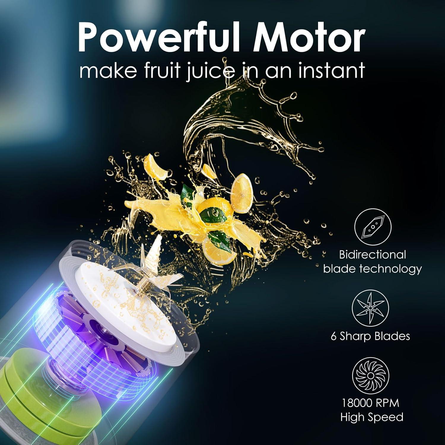 Mezclador Personal Inalámbrico Lageich 24oz 350W Autolimpiante