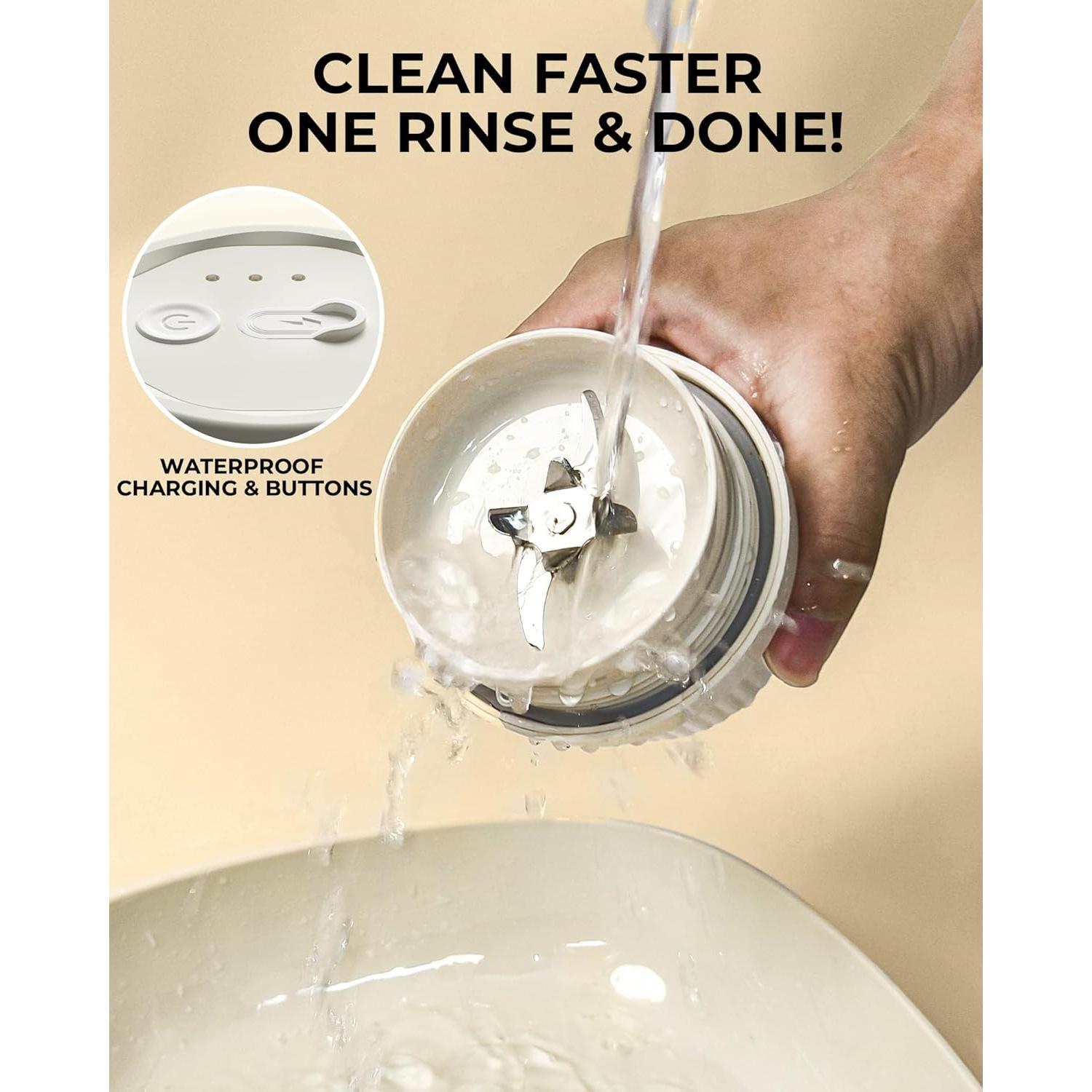 Licuadora Portátil Gofuch 400ml Acero Inoxidable USB-C Blanca