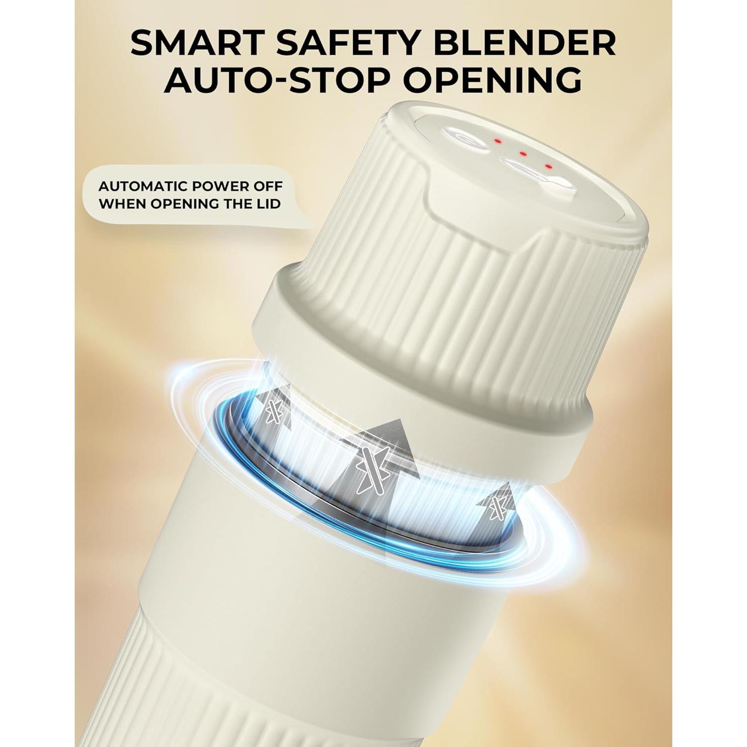 Licuadora Portátil Gofuch 400ml Acero Inoxidable USB-C Blanca