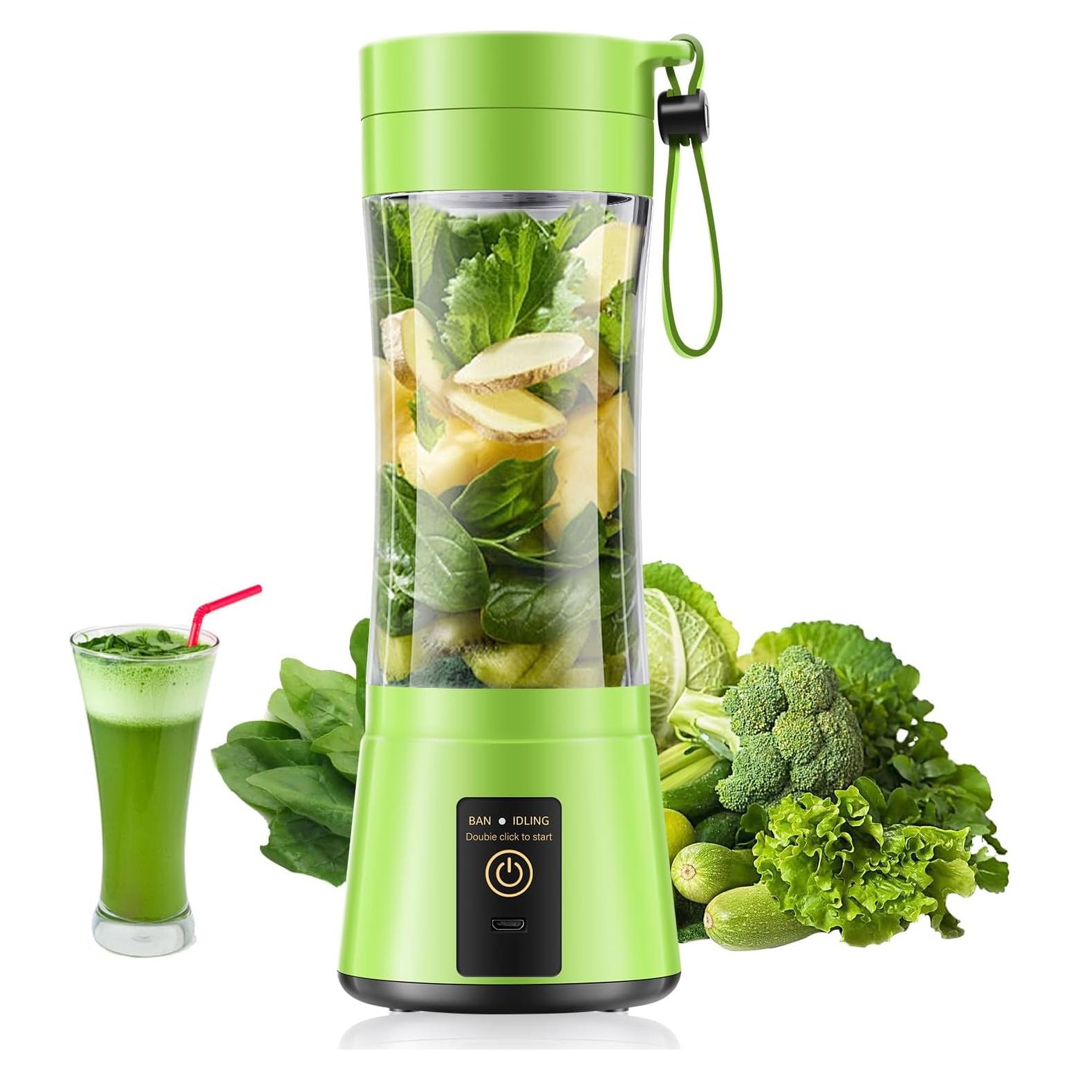 Batidora Portátil YFIXQNSU 380ml Sin Cable Verde para Jugos