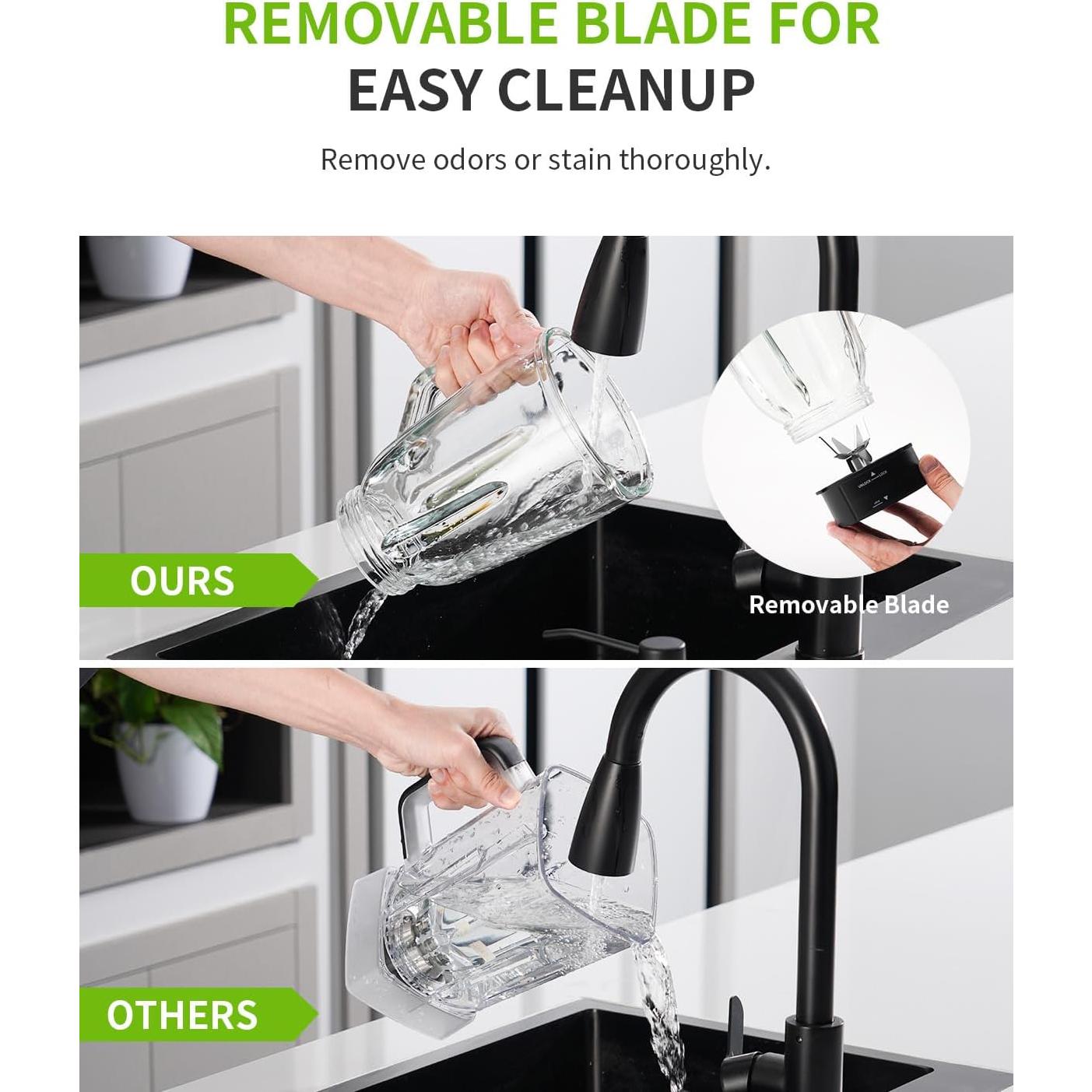 Licuadora GDOR 1200W 2 en 1 con Tarro de 52 Oz y Taza de 22 Oz