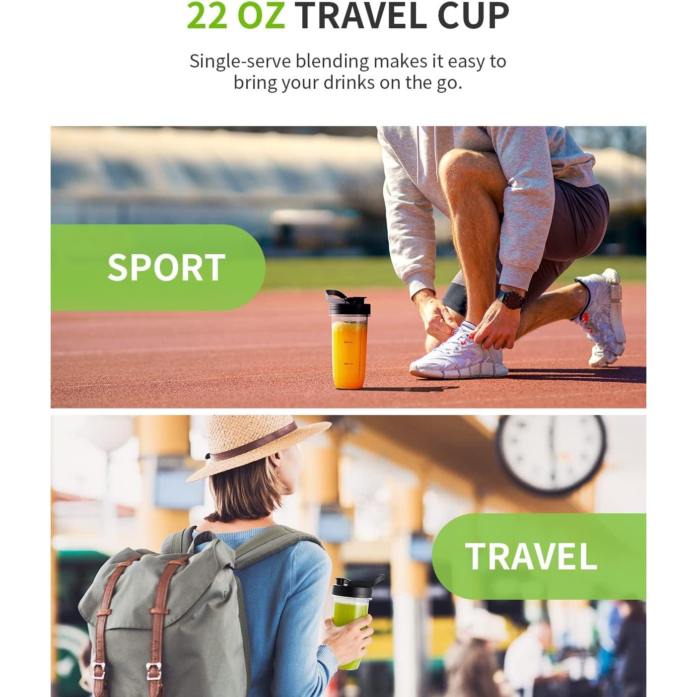 Licuadora GDOR 1200W 2 en 1 con Tarro de 52 Oz y Taza de 22 Oz