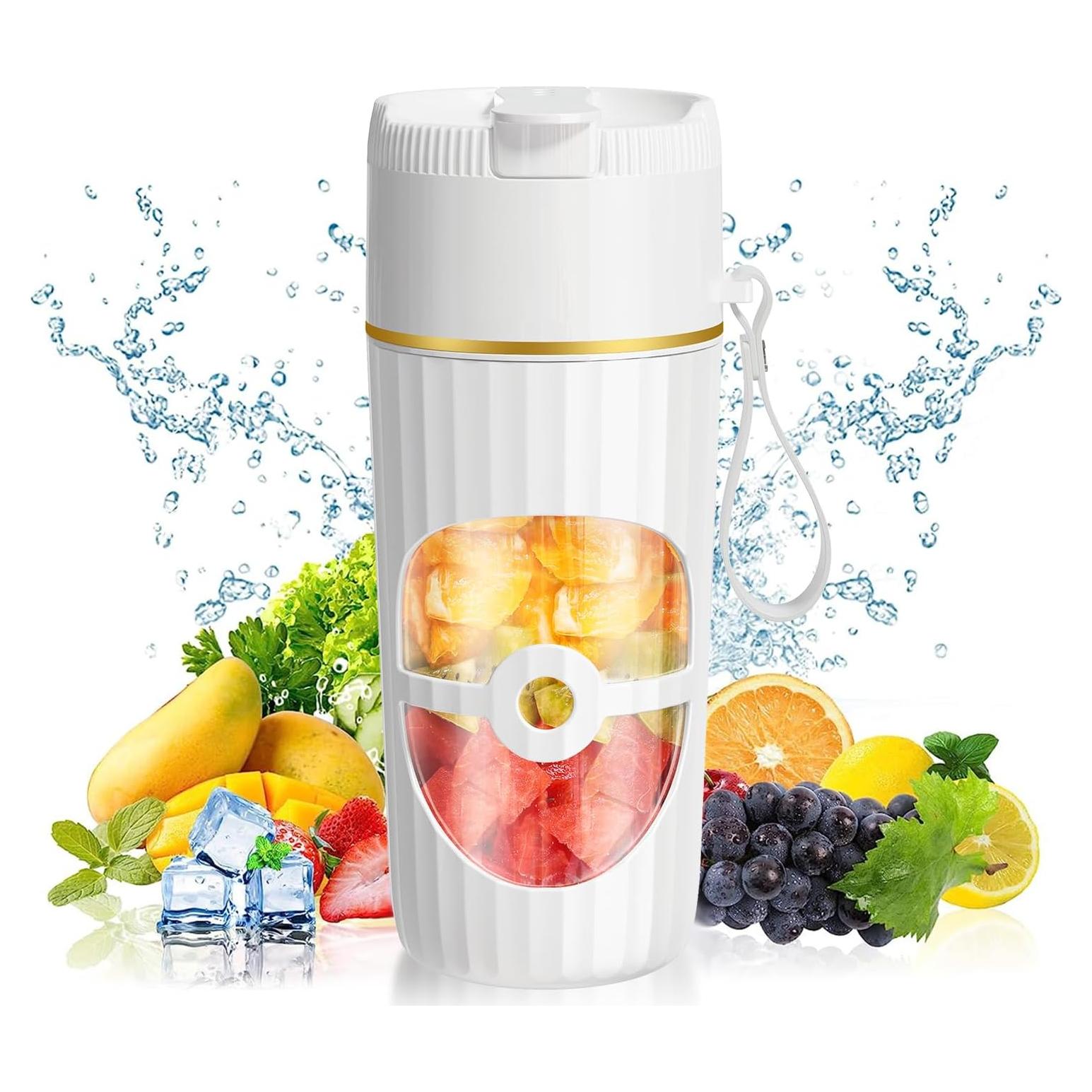 Mezclador Portátil PONDI de Vidrio 450ml Recargable USB-C Blanco