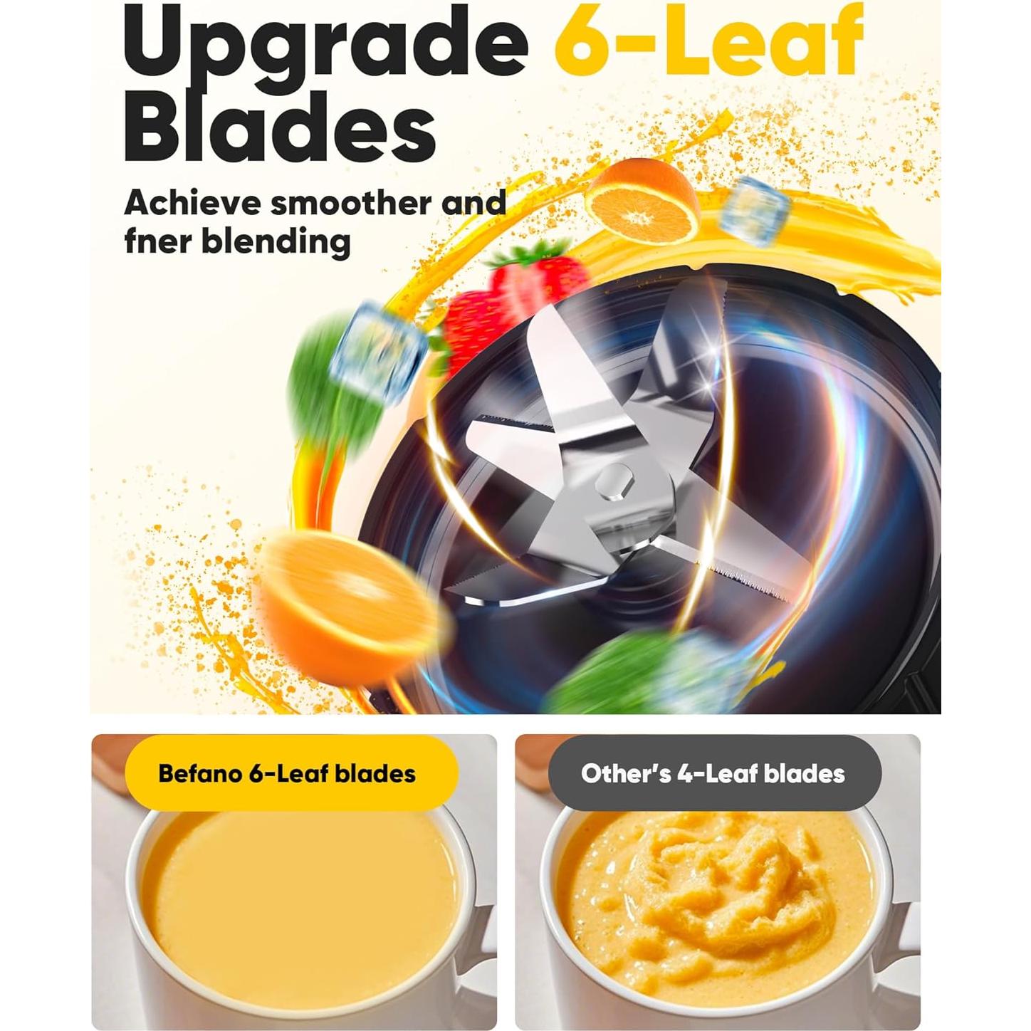 Batidora Personal Befano BM900 1200W para Smoothies y Cócteles