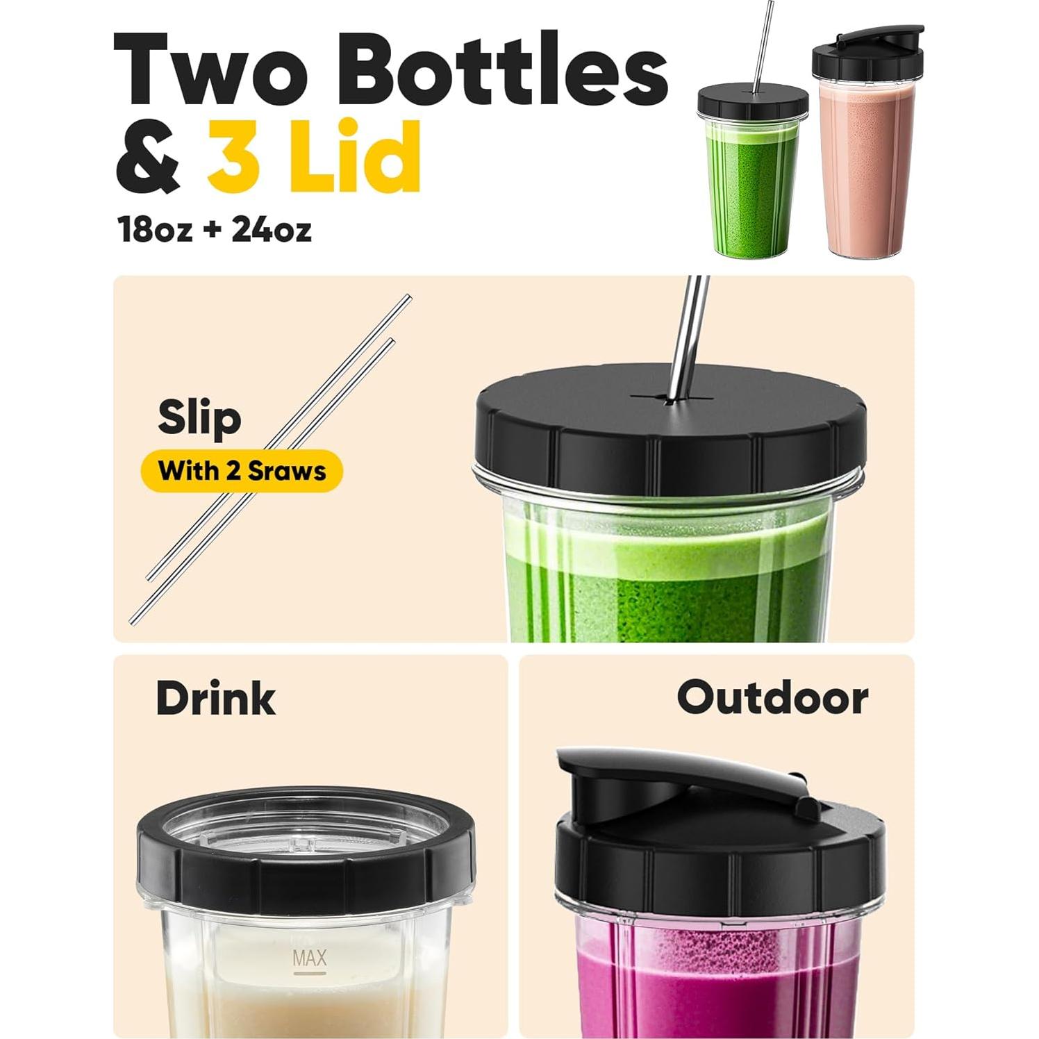 Batidora Personal Befano BM900 1200W para Smoothies y Cócteles