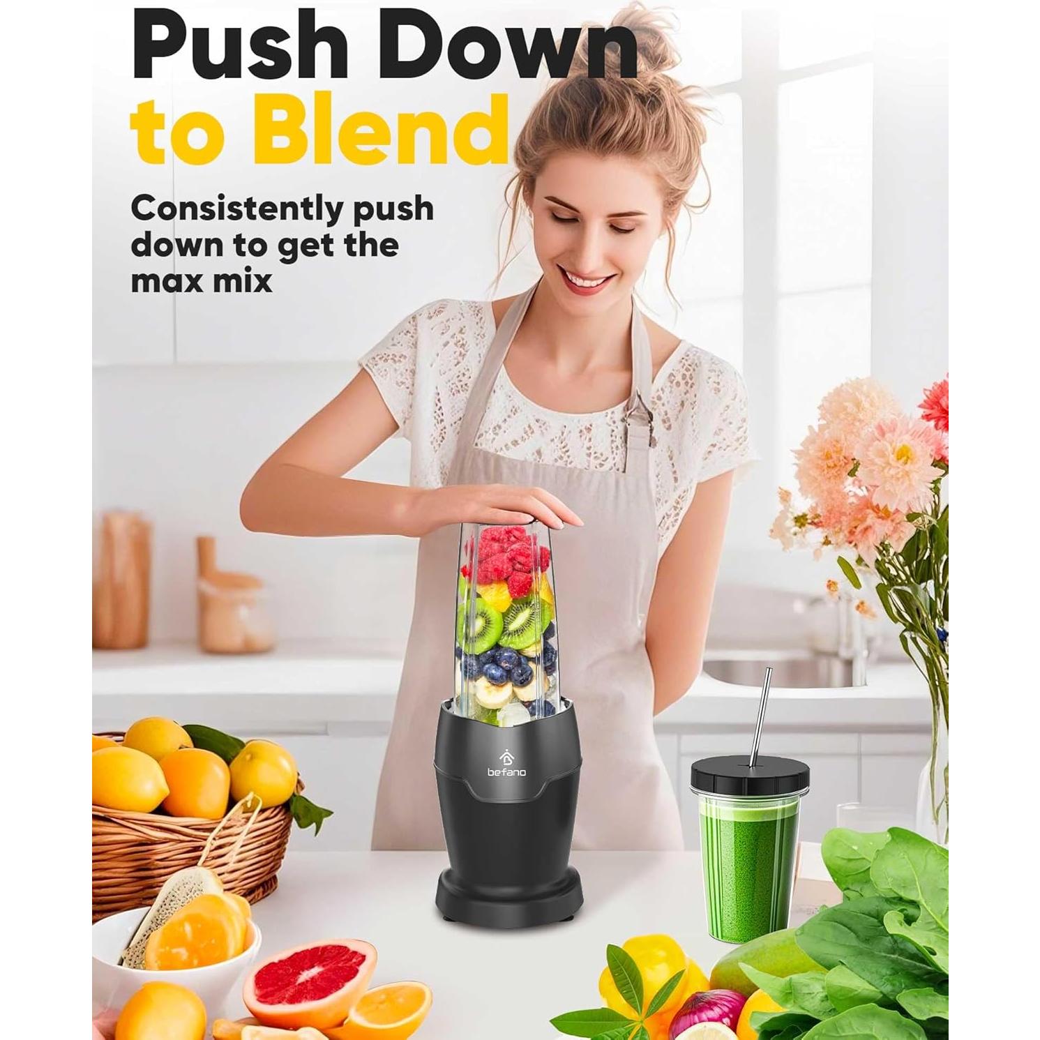 Batidora Personal Befano BM900 1200W para Smoothies y Cócteles