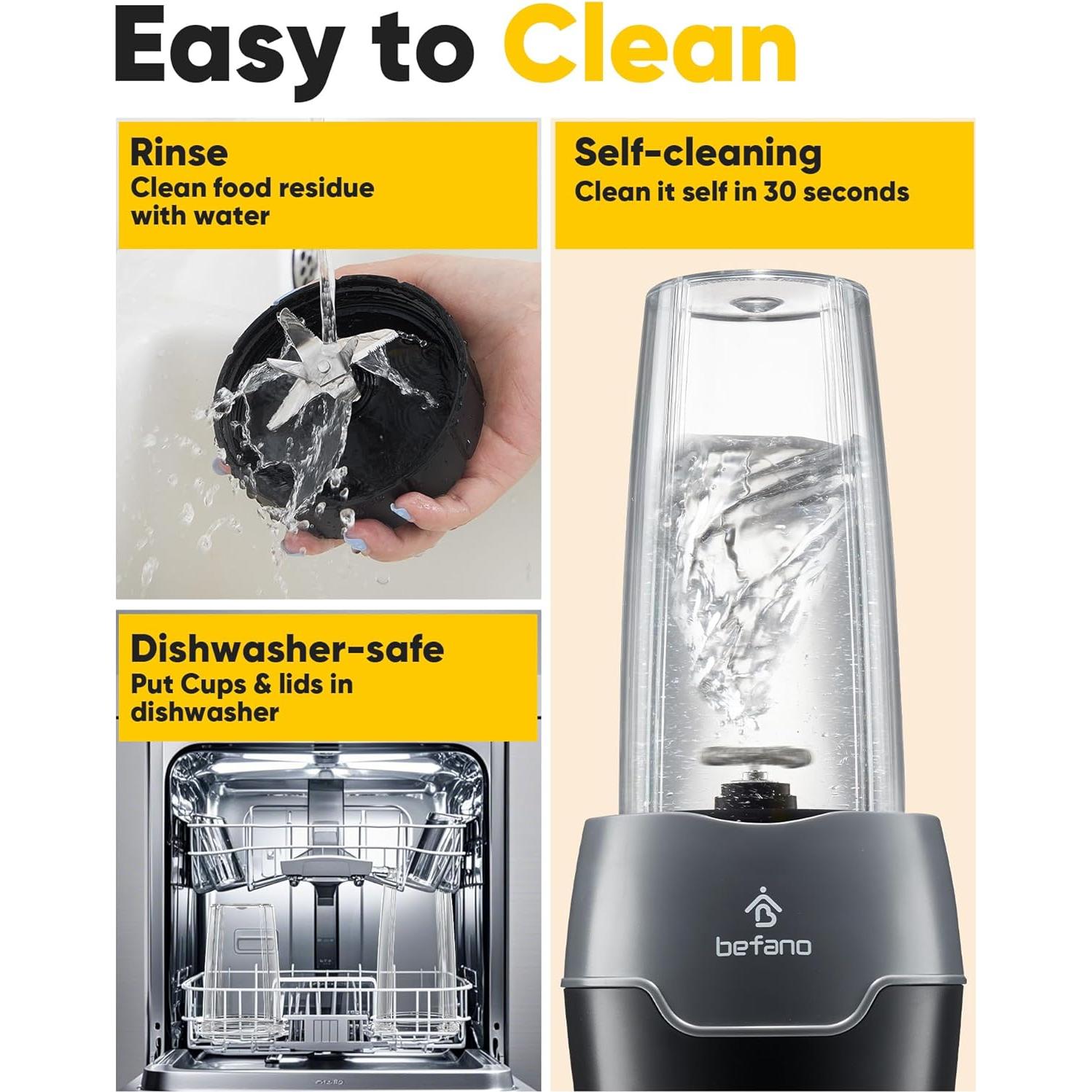 Batidora Personal Befano BM900 1200W para Smoothies y Cócteles