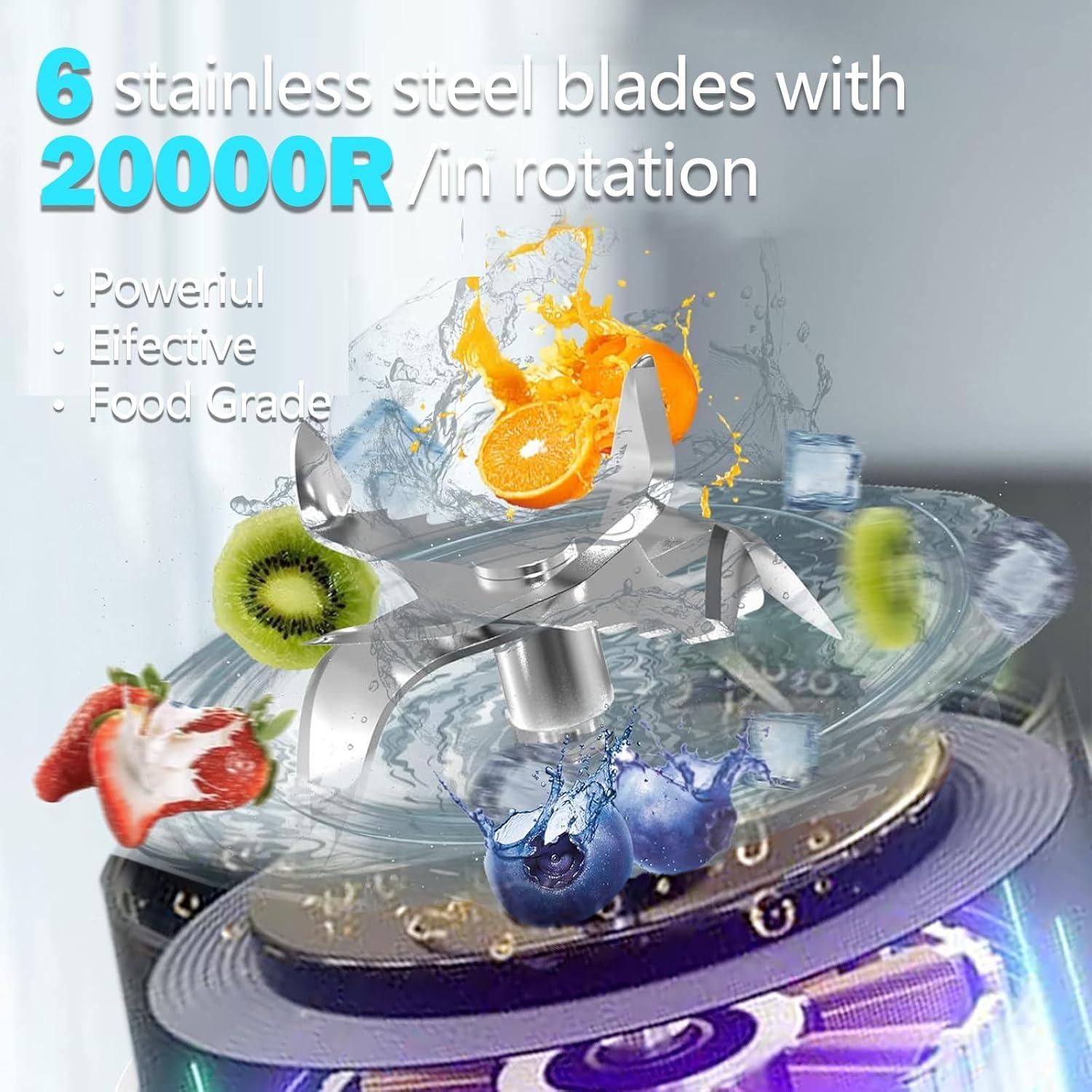 Licuadora Portátil Windyupon 24oz Recargable USB-C 6000mAh