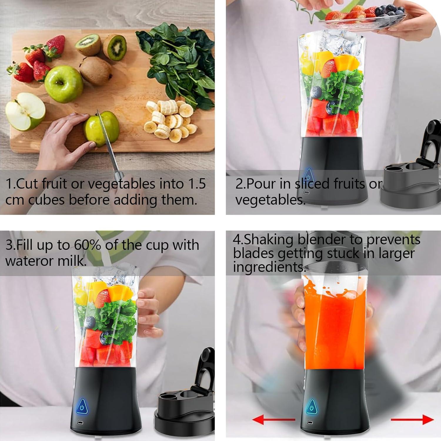 Licuadora Portátil Windyupon 24oz Recargable USB-C 6000mAh