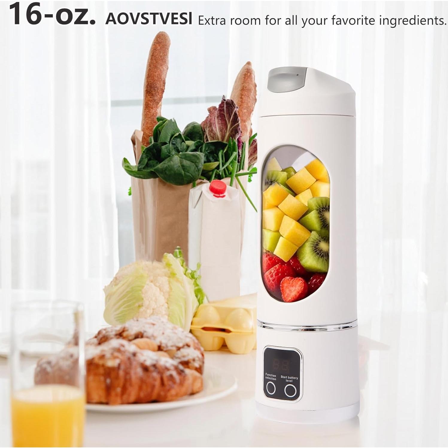 Licuadora Personal Portátil AOVSTVES 450ml USB Recargable