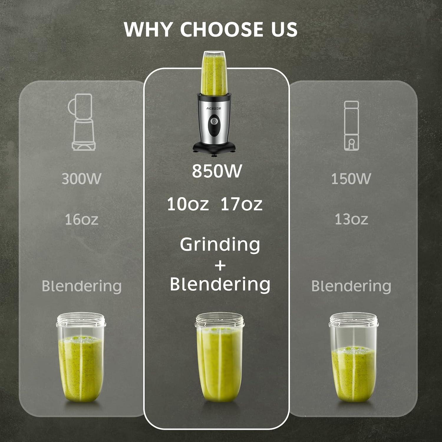 Batidora Personal Acezoe 850W 6-hojas 2 Botellas 500ml