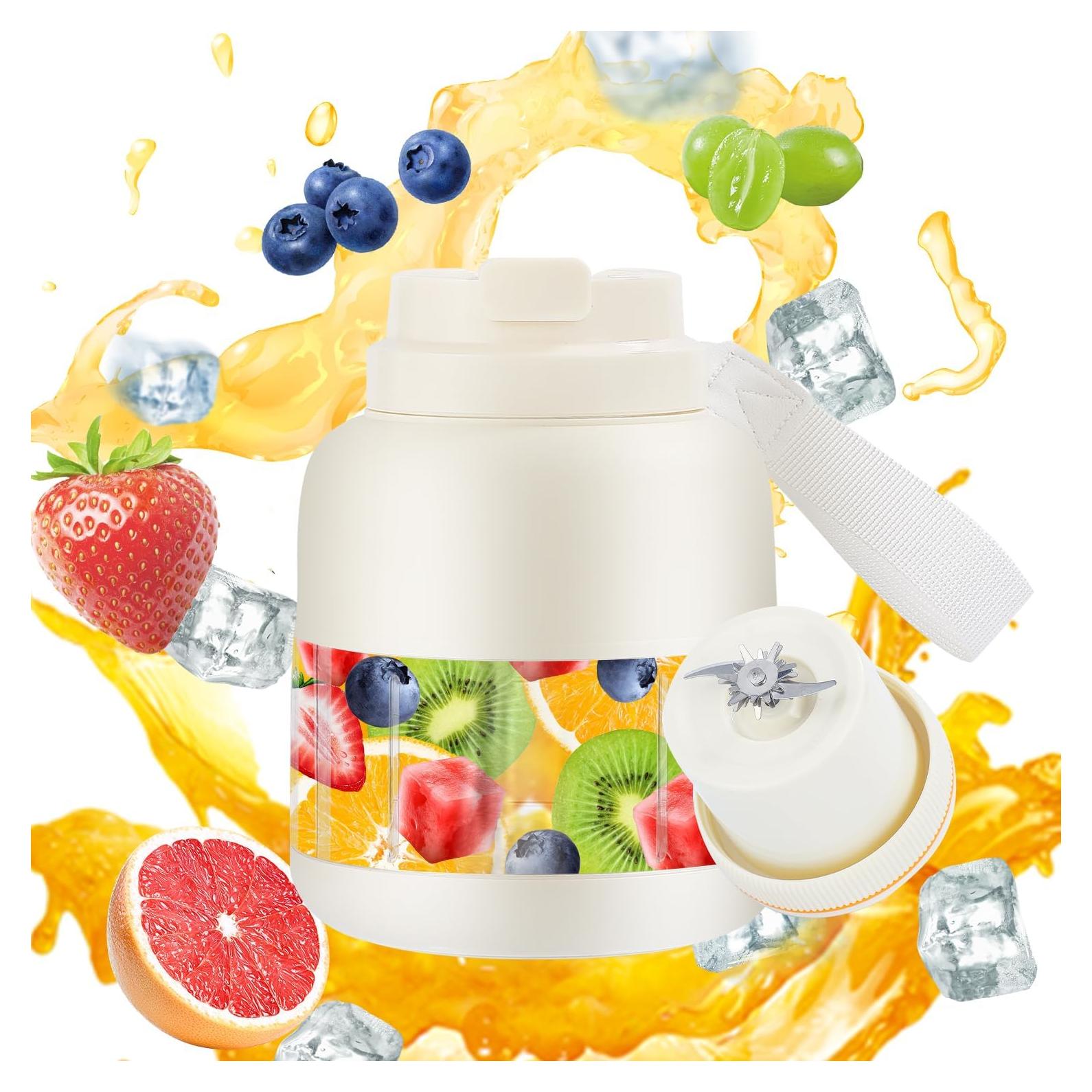 Licuadora Portátil GeBogy JY-D01 800ml Blanca Recargable USB