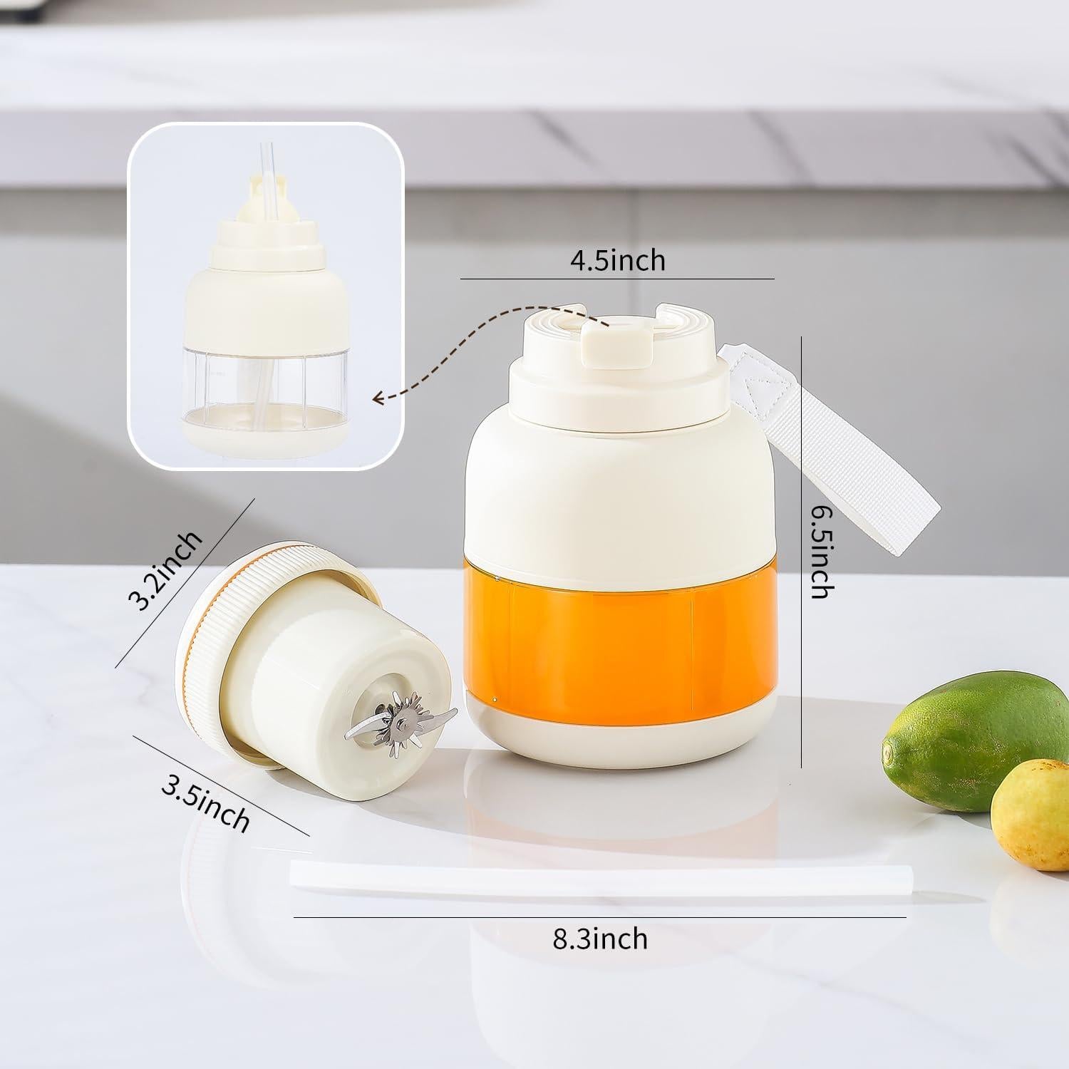 Licuadora Portátil GeBogy JY-D01 800ml Blanca Recargable USB