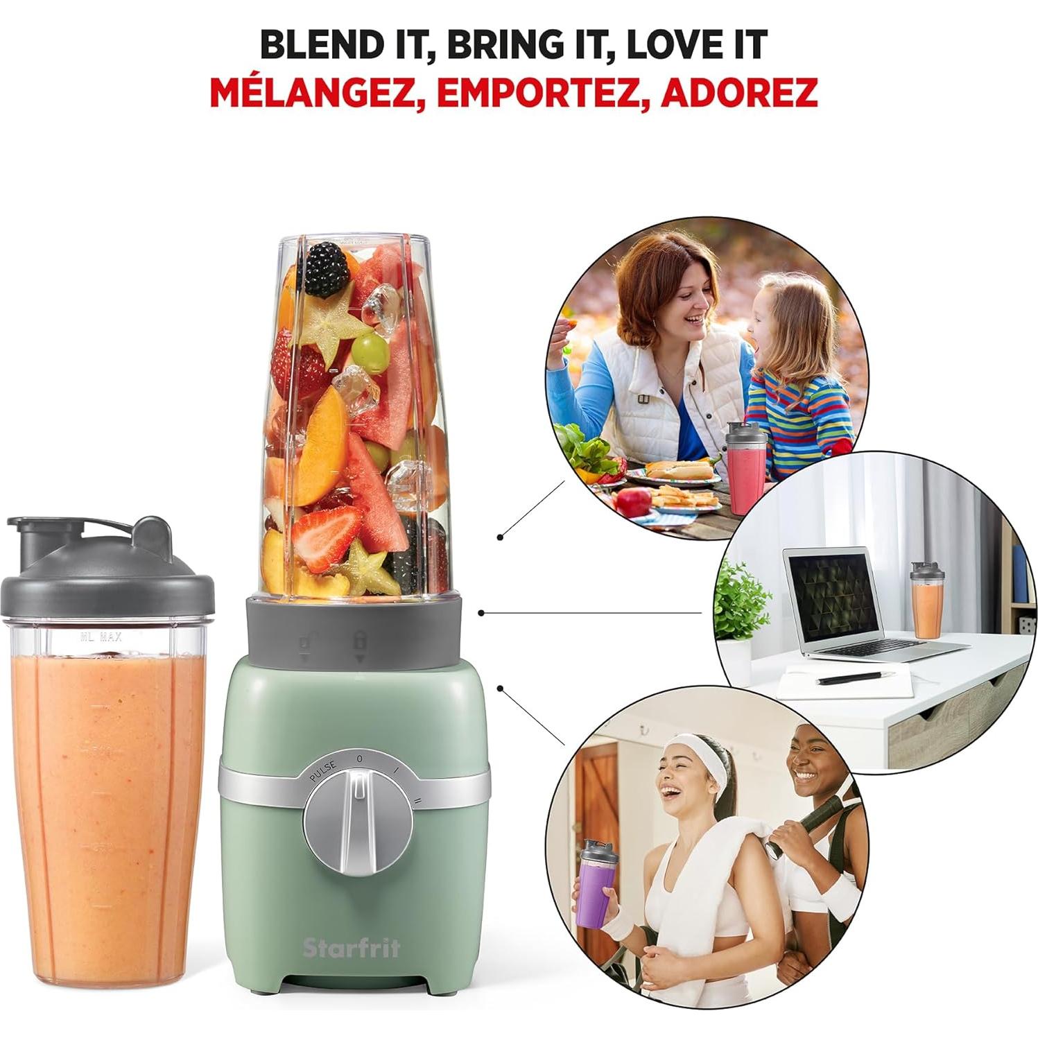 Batidora Personal Starfrit 300W - 2 Tazas 828ml - 3 Velocidades