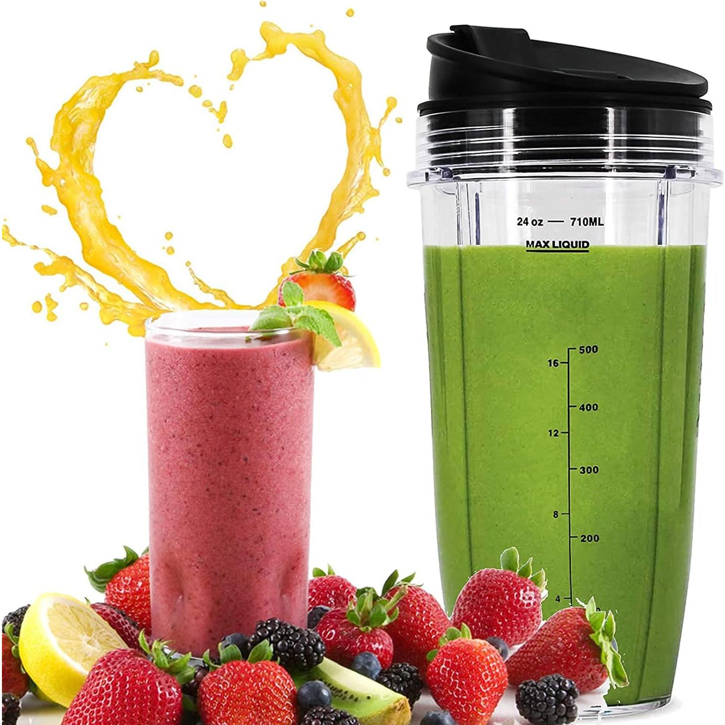 Cups de licuadora BeenTool 24 oz con tapa a prueba de fugas - 2-Pack